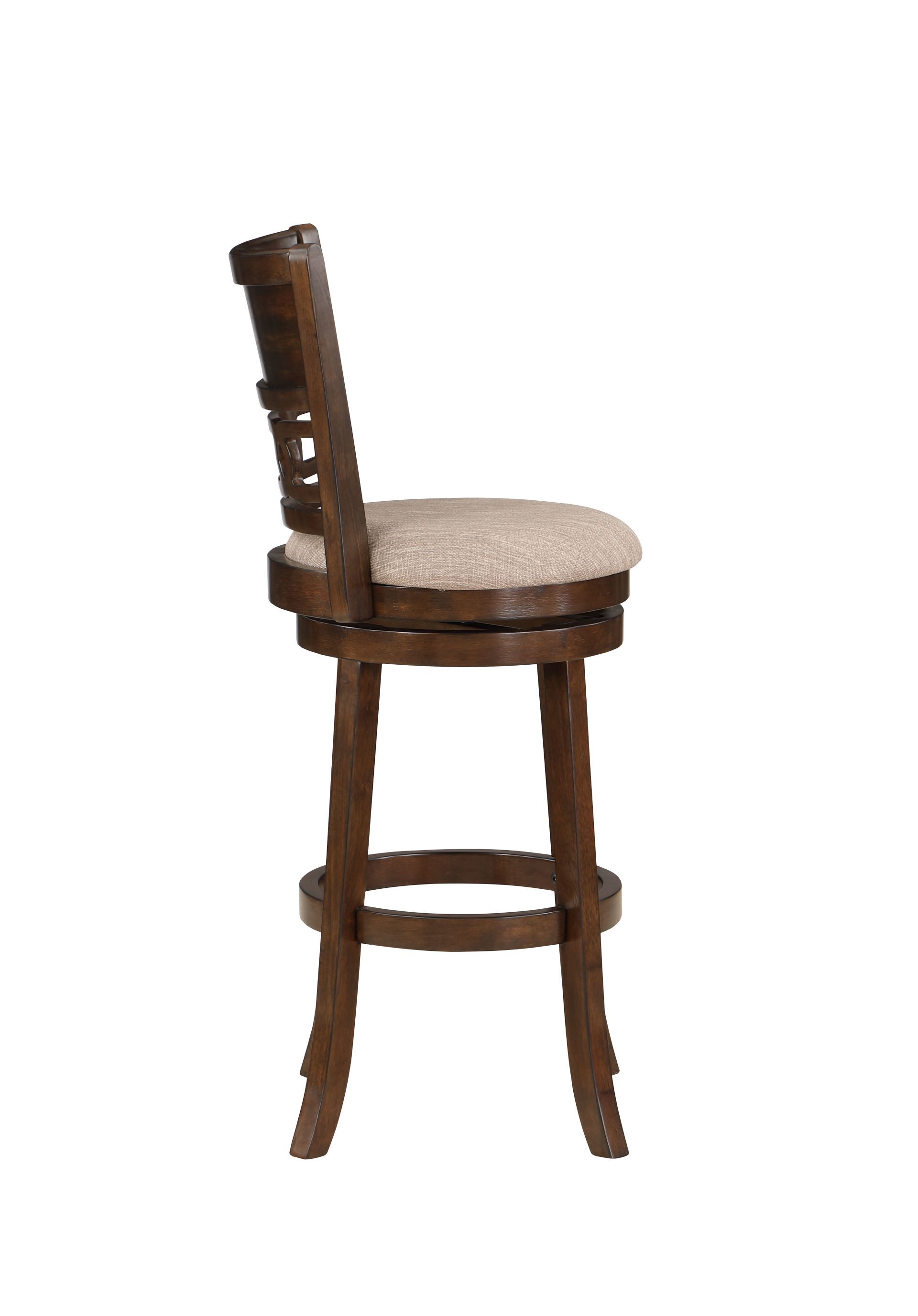 Gia - Swivel Barstool - Cherry / Brown - Fabric