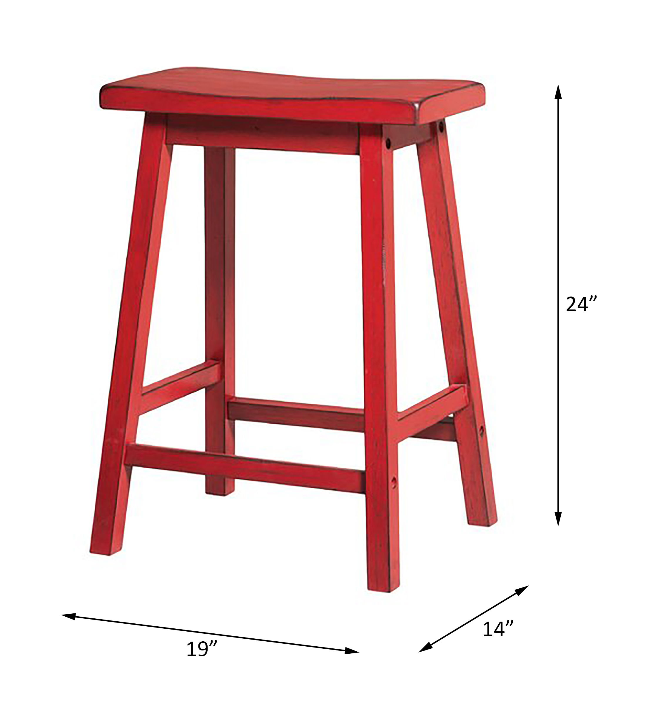 Gaucho - Counter Height Stool (Set of 2) - Antique Red, red, view 2