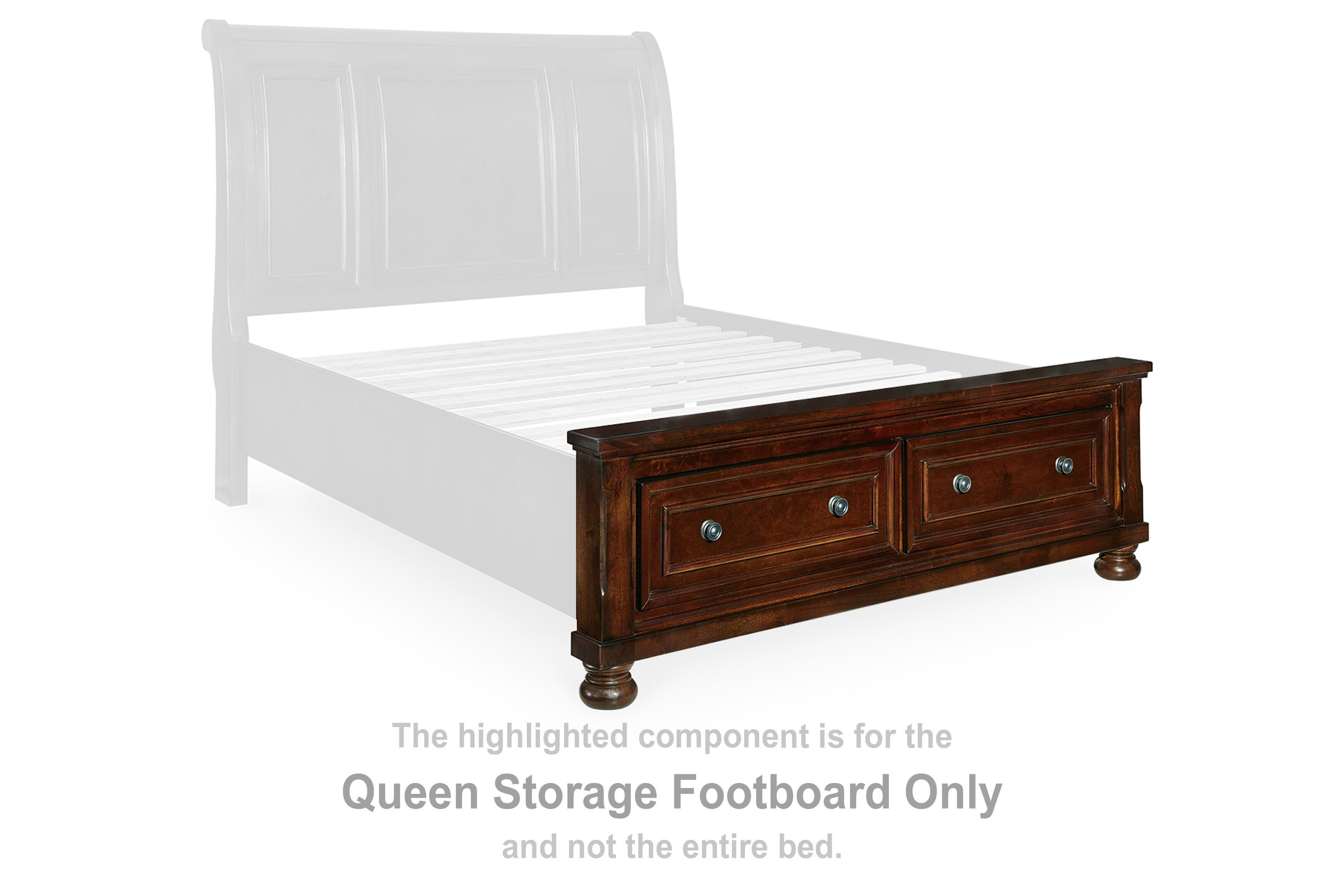 Porter – Storage Queen Footboard – Rustic Brown