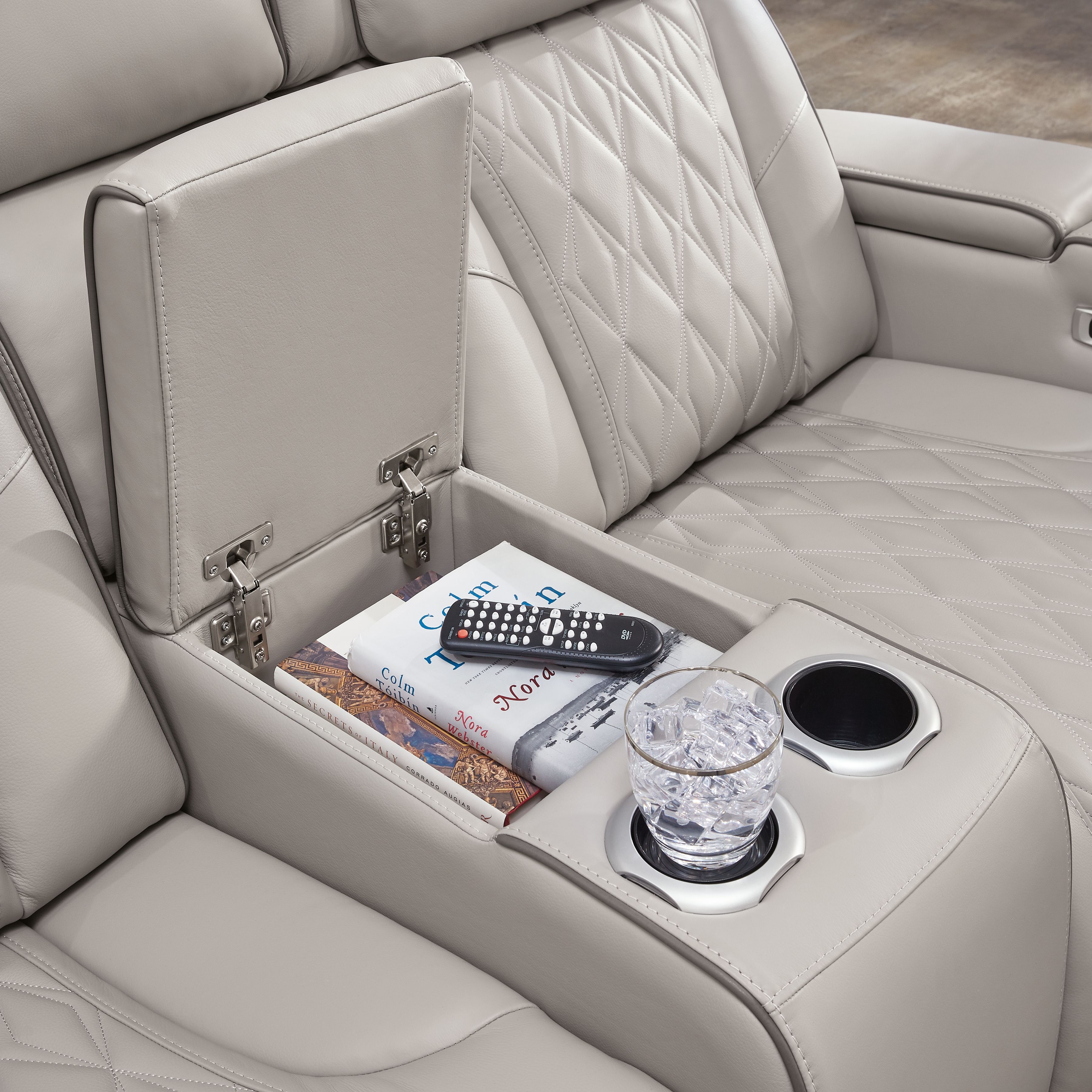 Ashley Furniture Boyington - Power Reclining Loveseat with Console/Adj Hdrst - Gray - Image 9