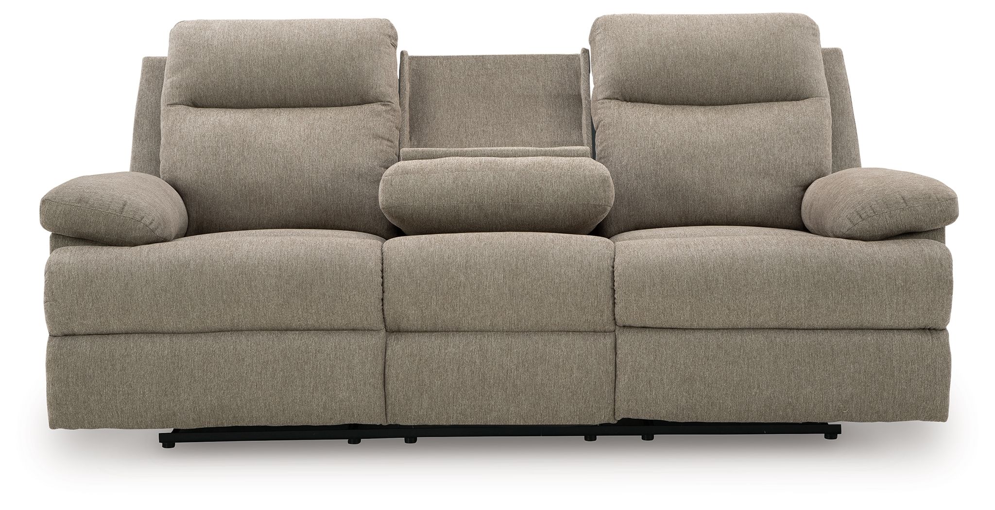 Ashley Furniture Side-Swipe - Reclining Sofa With Drop Down Table - Mocha - Image 5