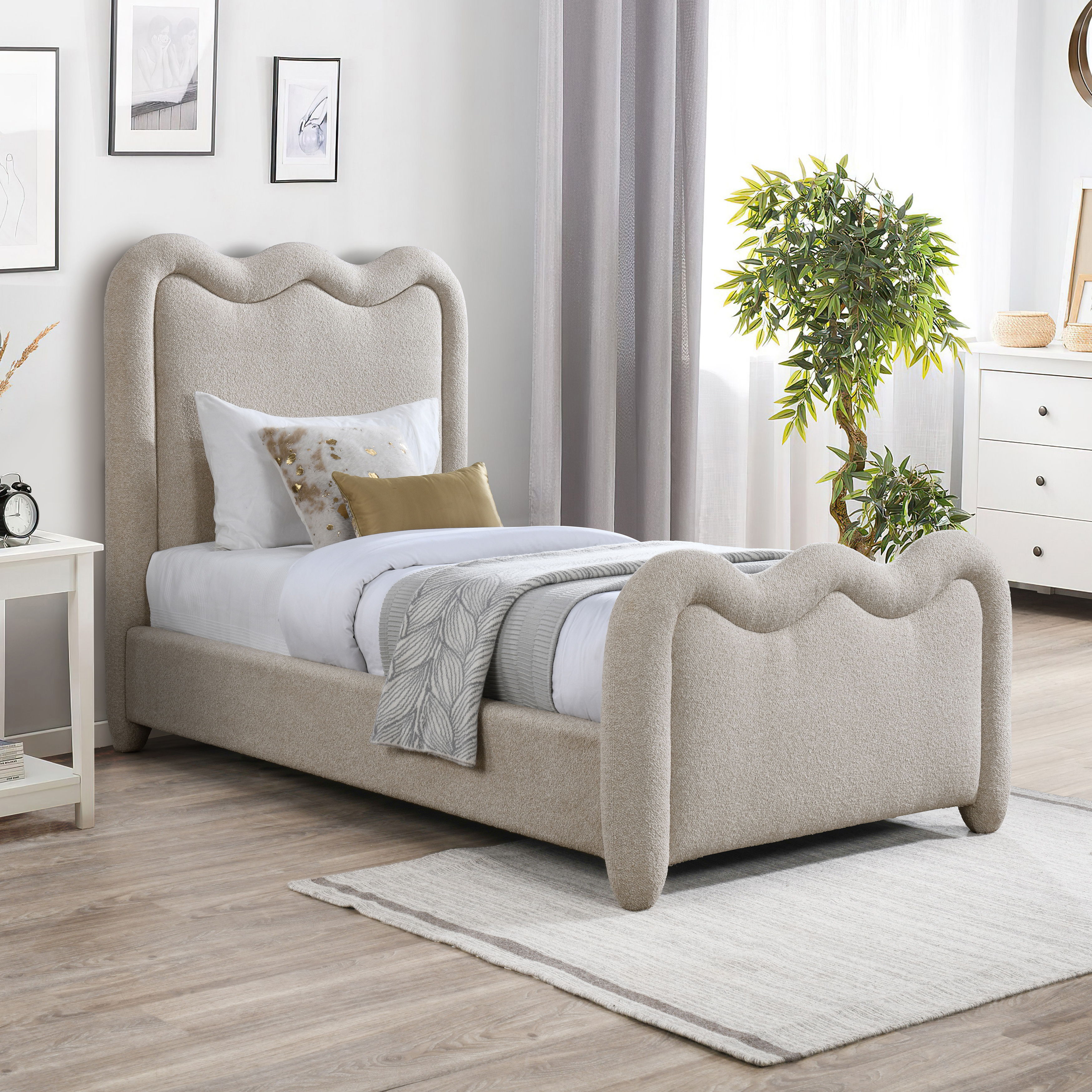 Gavin - Twin Bed - Beige
