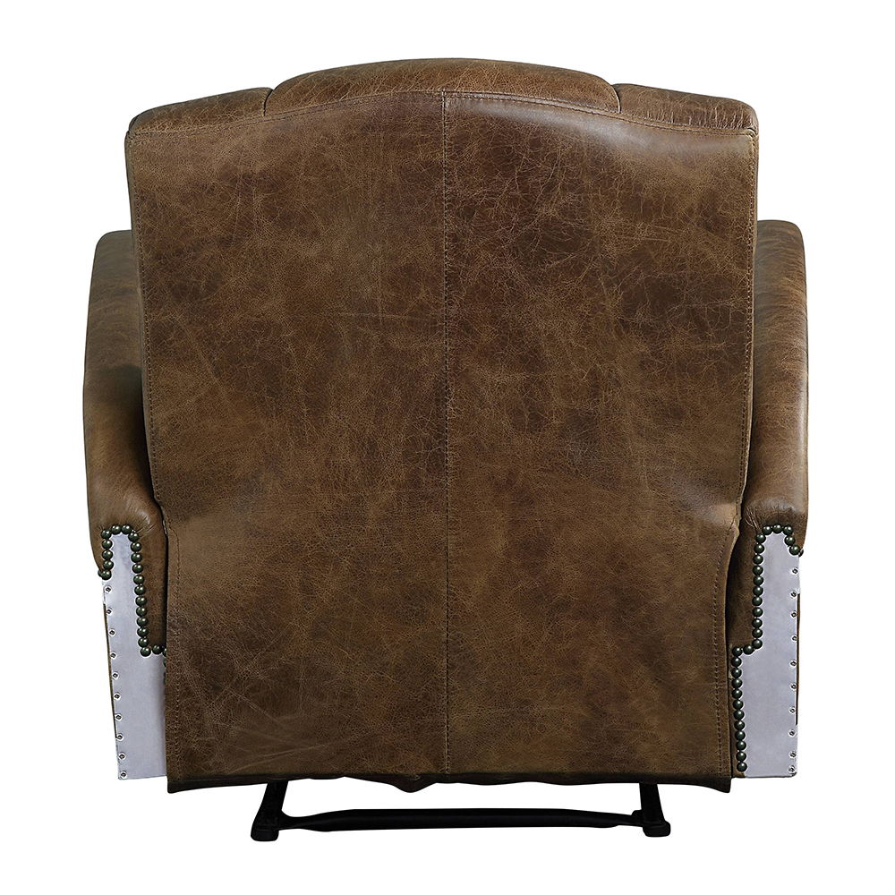 Brancaster - Power Motion Recliner - Retro Brown Top Grain Leather & Aluminum, light brown, view 4