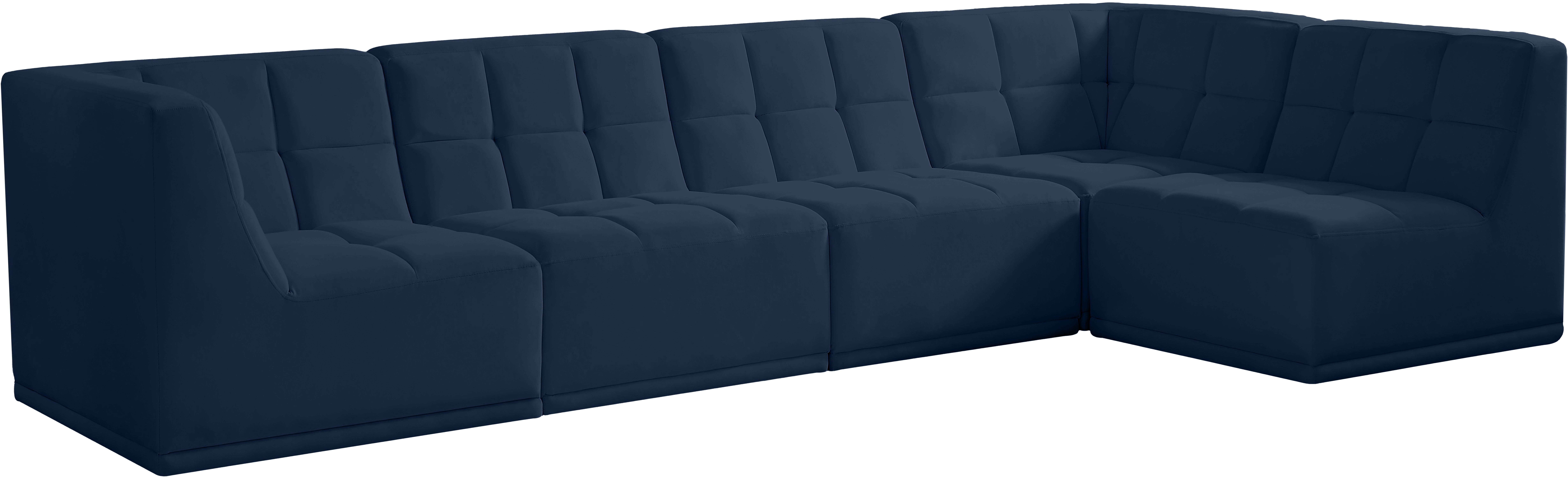 Relax - 5 Piece Modular Sectional - Navy