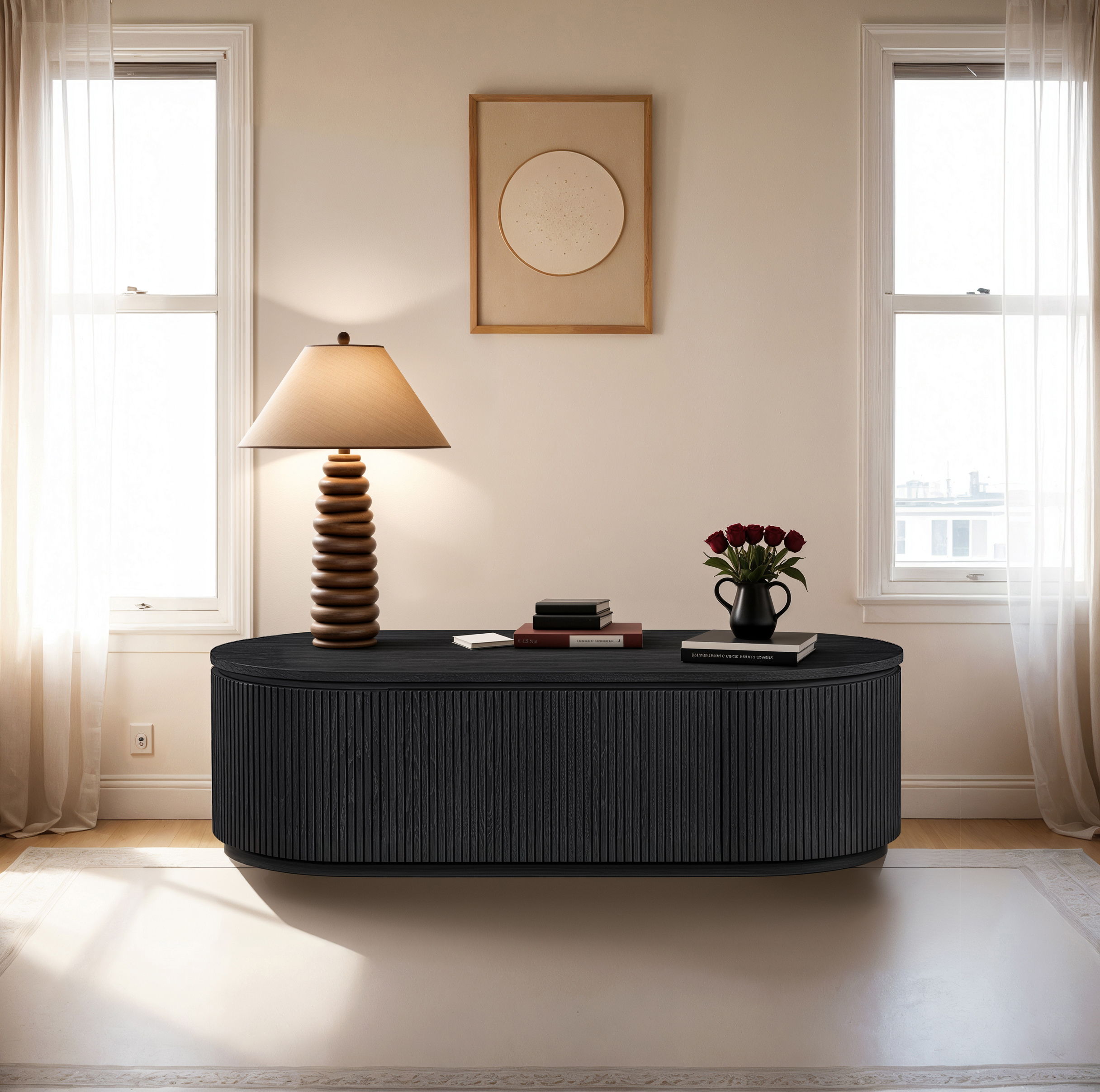 Moana - 52" Rubberwood Coffee Table - Black