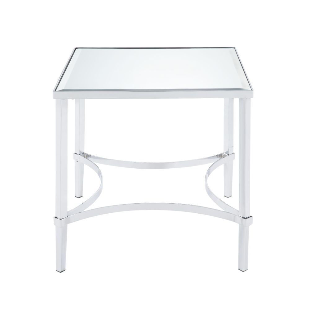 Petunia - End Table - Mirrored & Chrome, silver, view 4