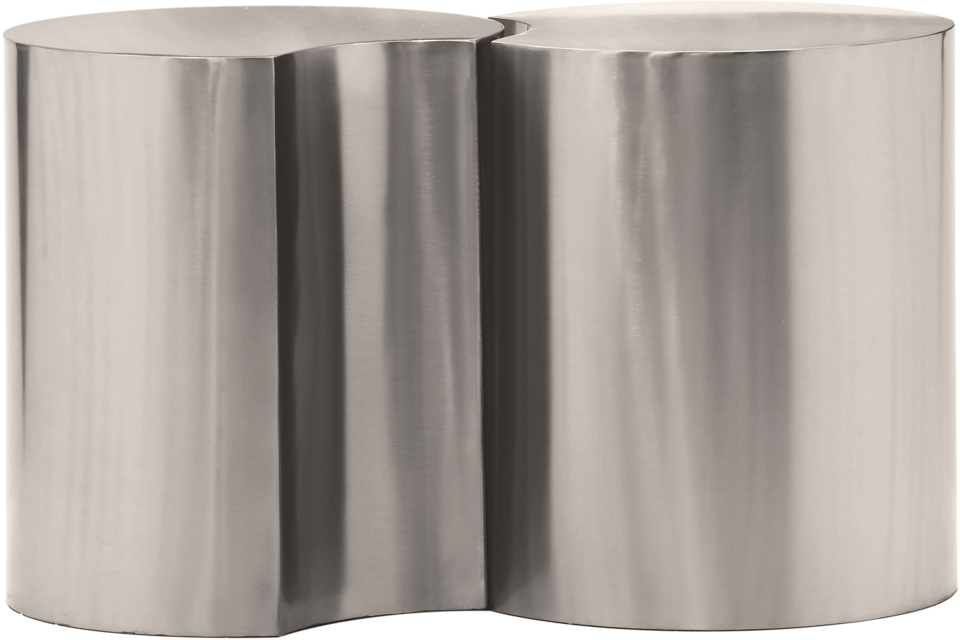Dimple - 18" 2 Piece Modular End Table - Silver