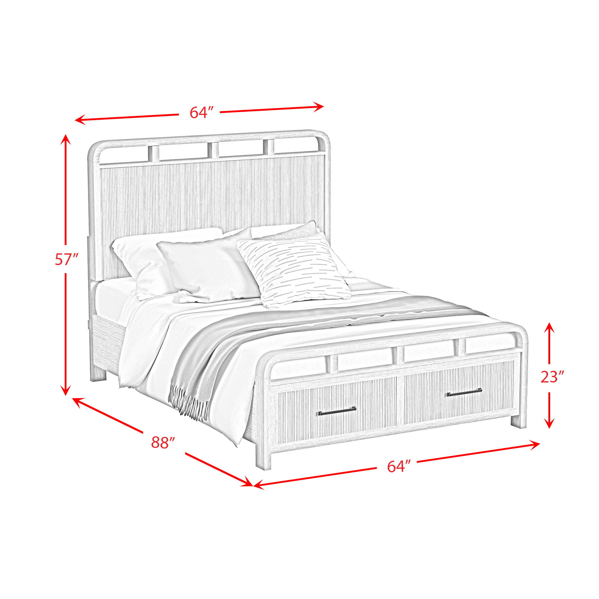Ridgemont - Queen Storage Bed - Black With Grain