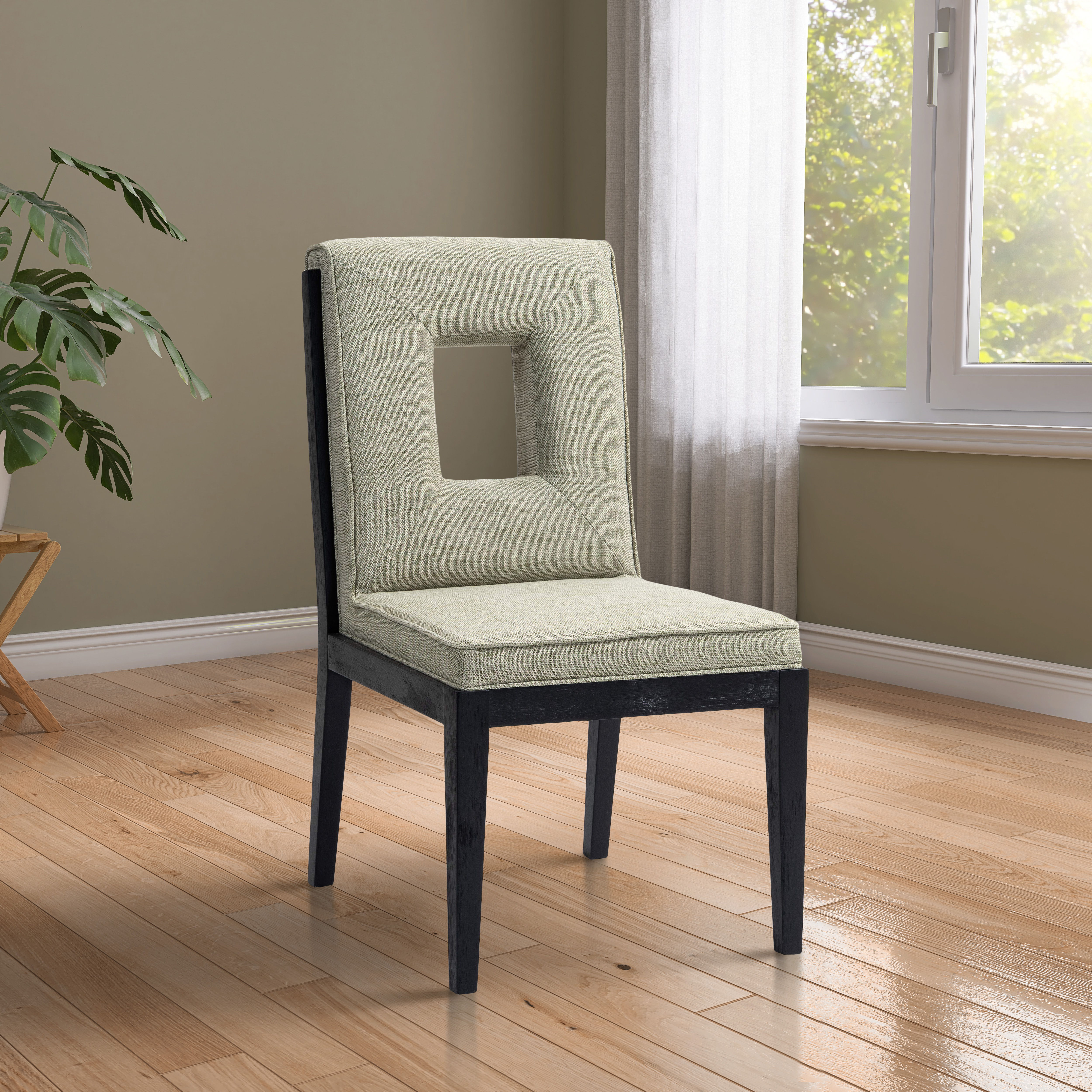 Gwendolyn - Dining Side Chair With Black Frame (Set of 2) - Green