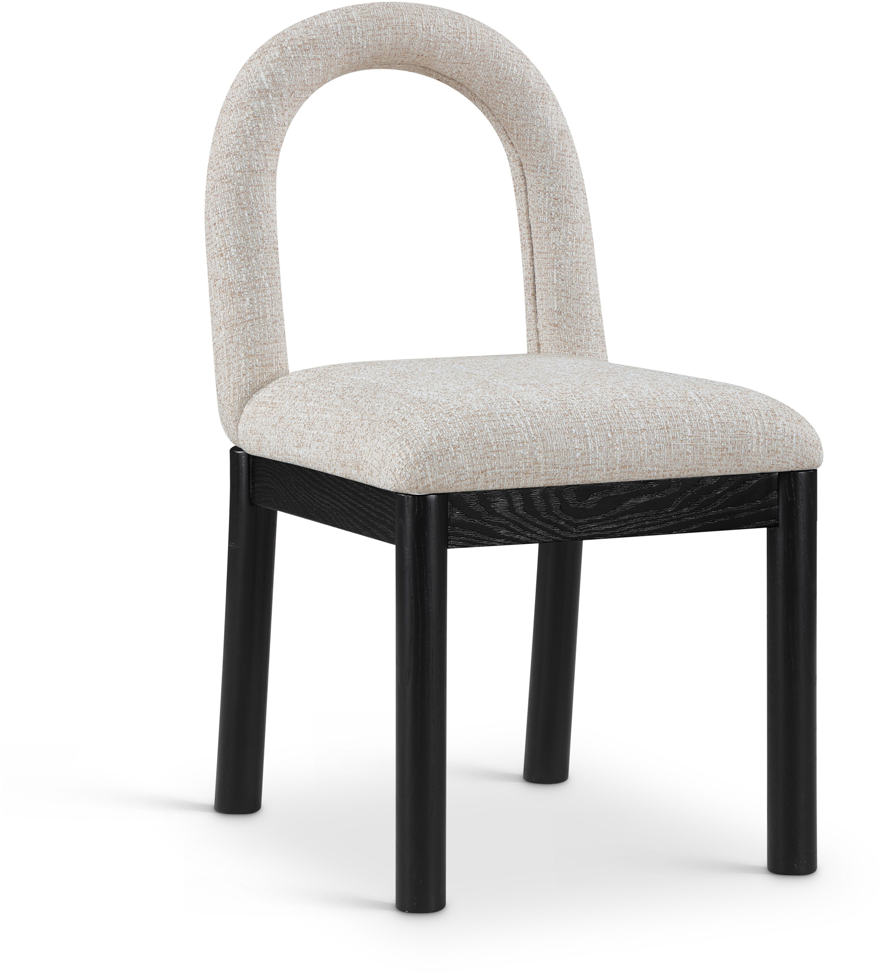 Conrad - Linen Dining Chair With Black Legs - Beige
