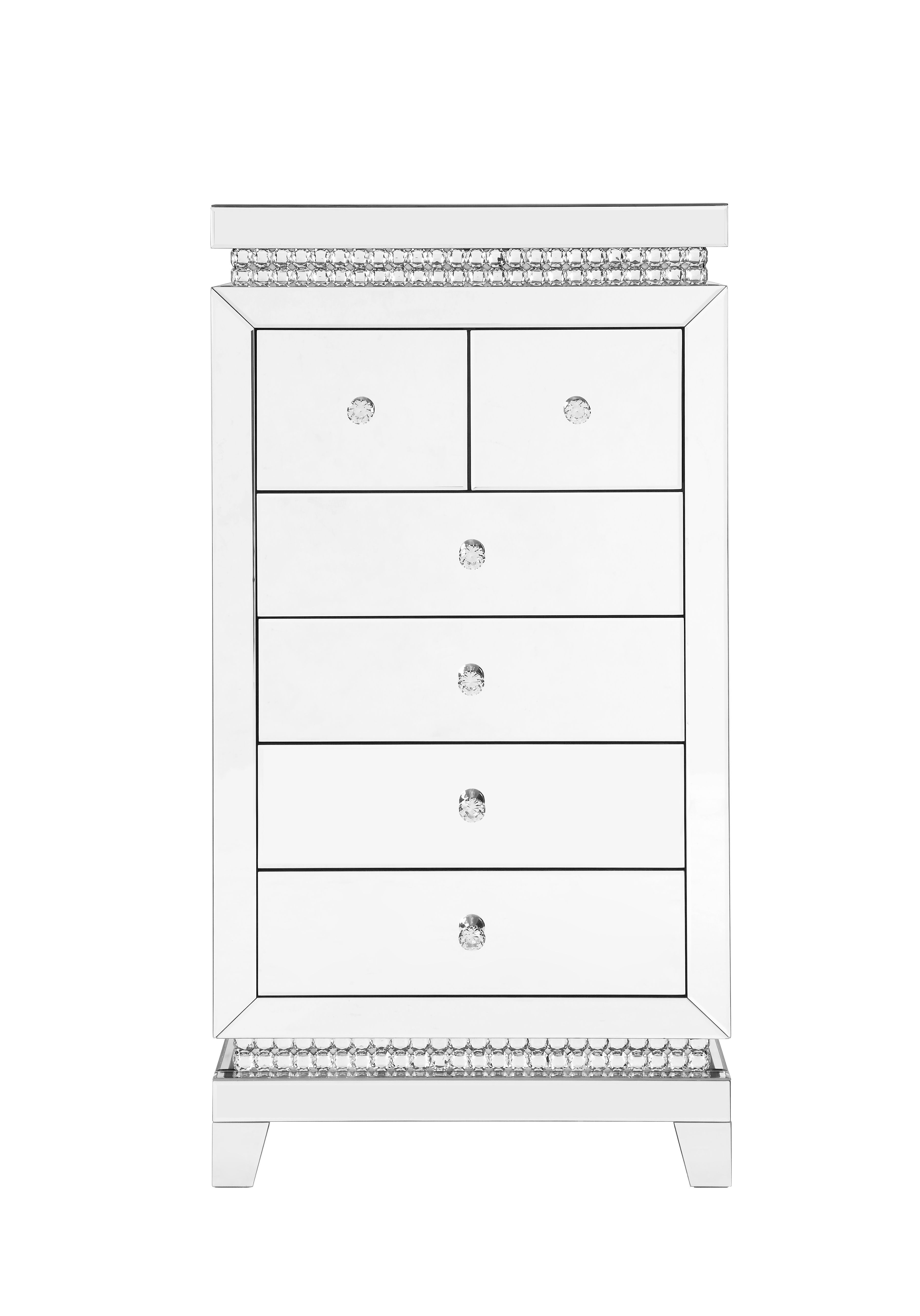 Lotus - Cabinet - Mirrored, Faux Ice Cube Crystals, silver, view 2