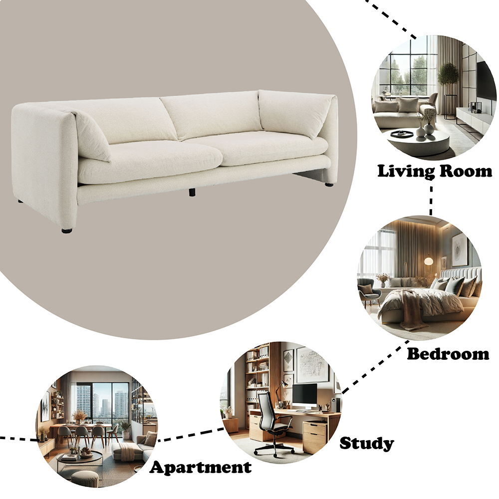 Jaeda - Sofa - Beige Linen, beige, view 8