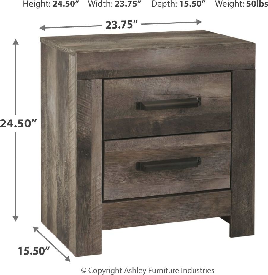 Wynnlow - 8 Pc. - Dresser, Mirror, King Poster Bed, 2 Nightstands - Gray