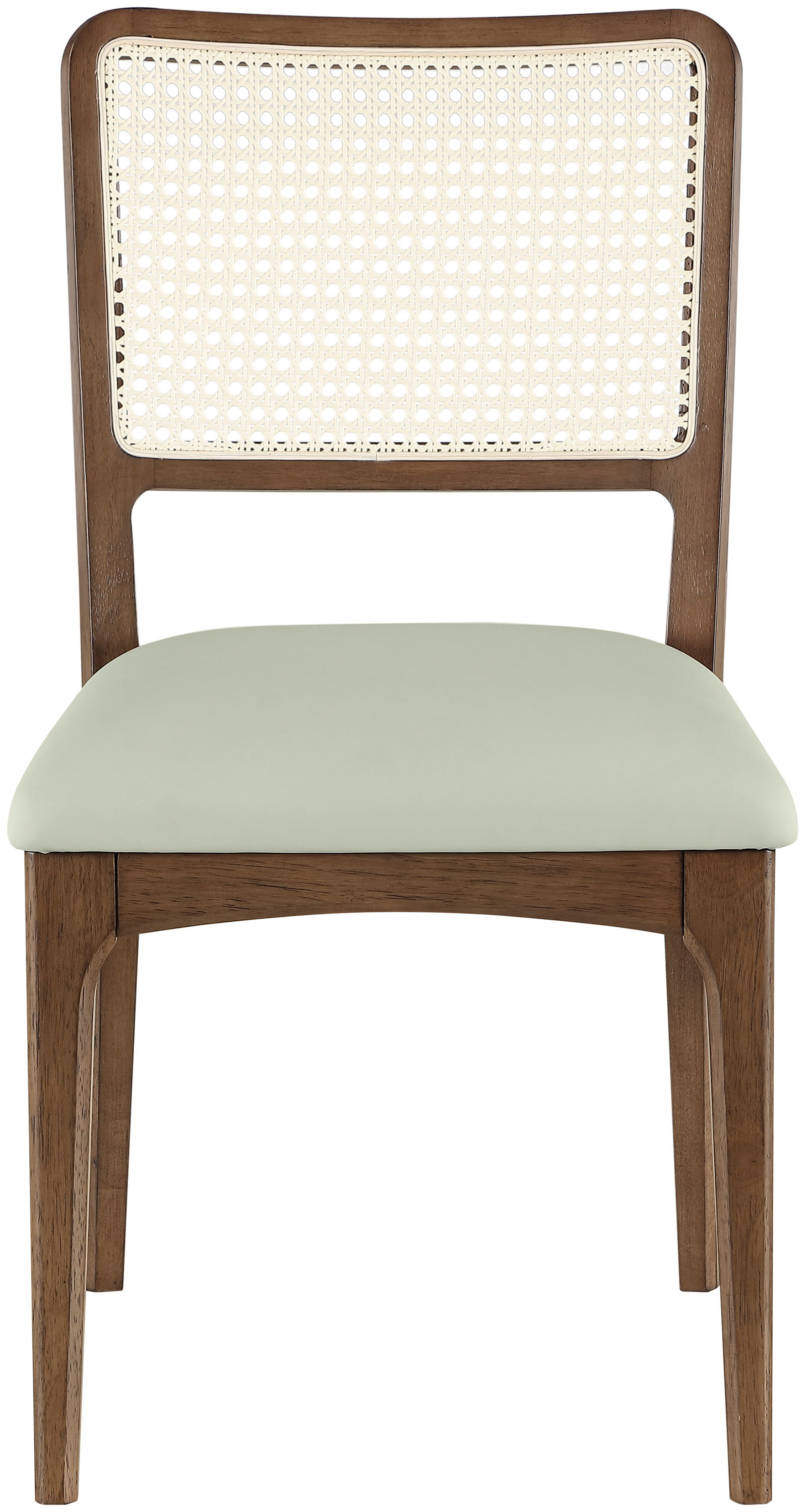 Atrium - Cane Back And Vegan Leather Upholstered Seat Dining Chair (Set of 2) - Mint