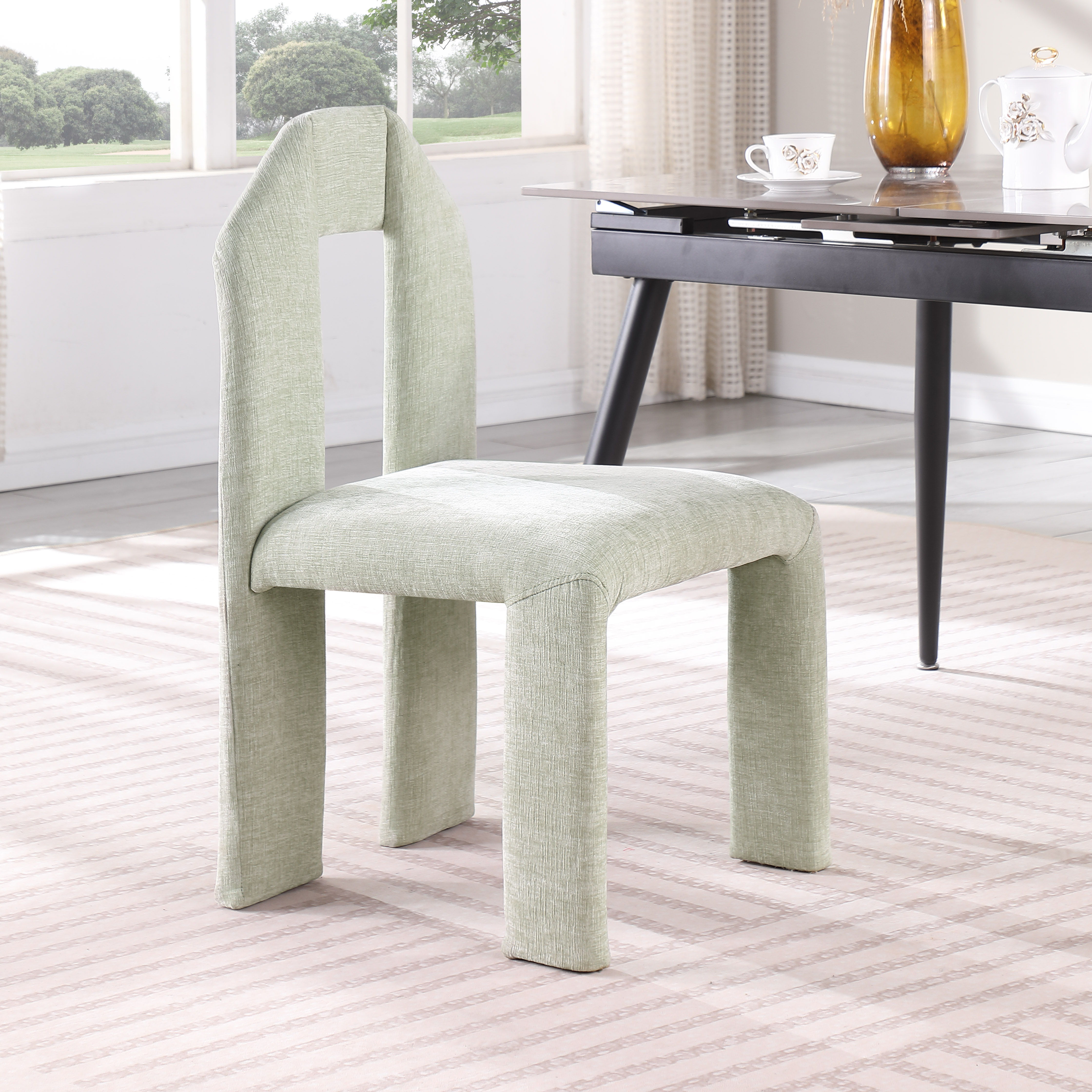 Bennett - Chenille Dining Chair (Set of 2) - Mint