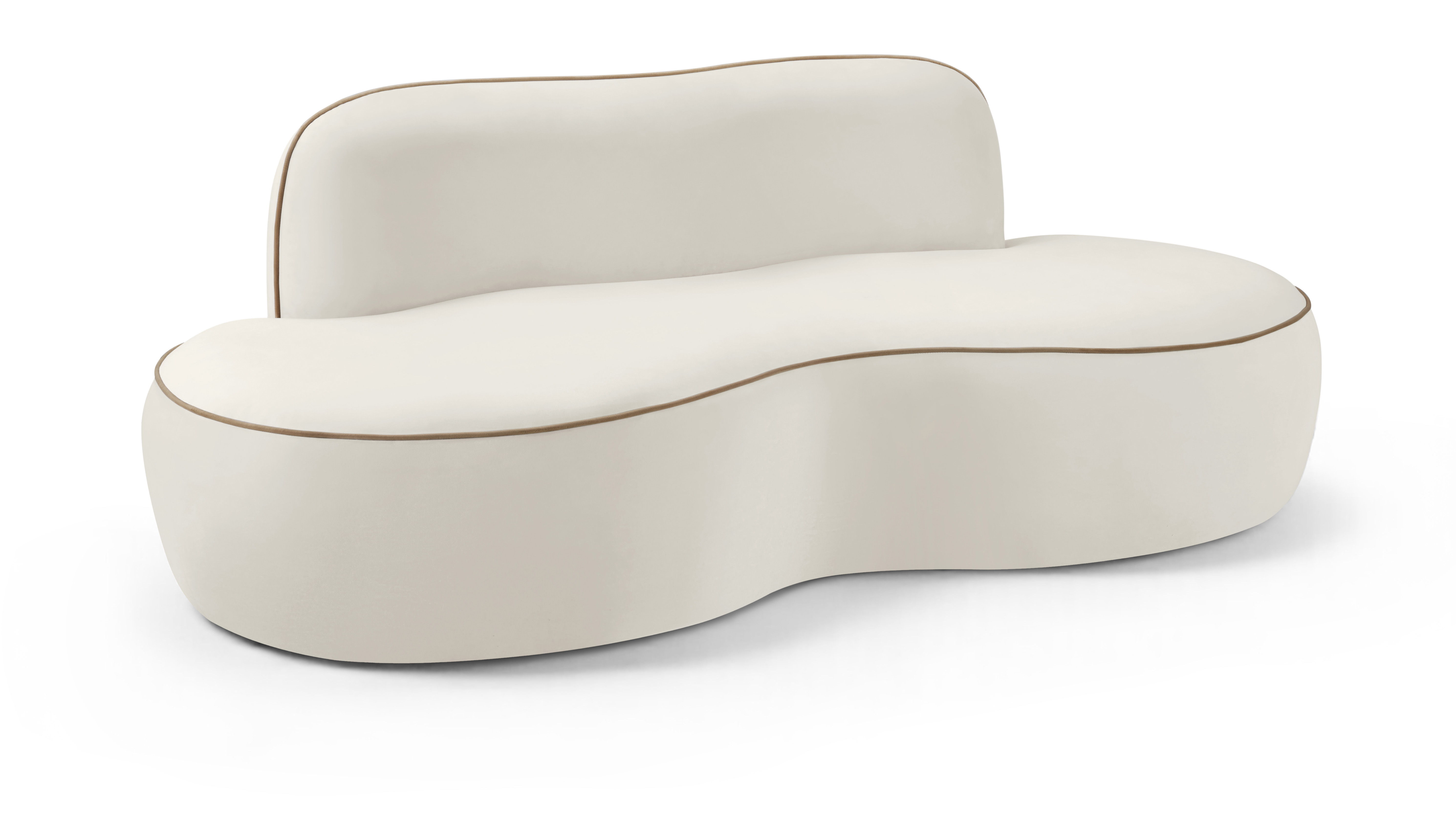 Swerve - Velvet 77" Upholstered Loveseat - Cream