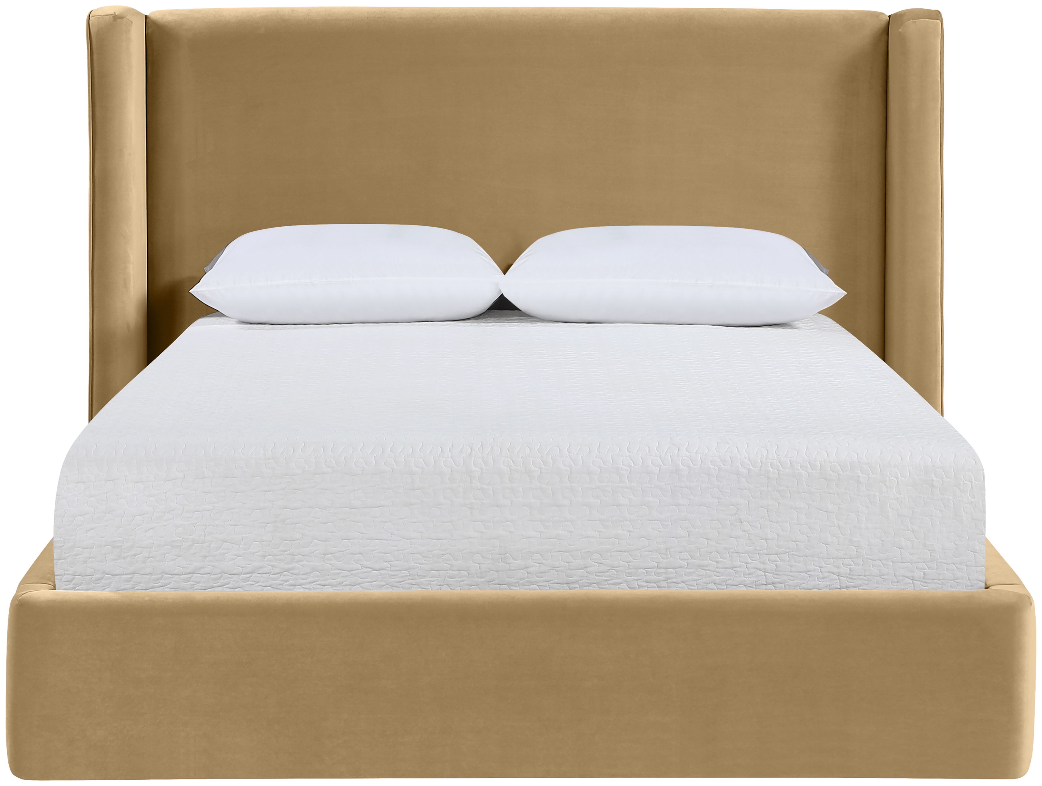 Kendall - Velvet Upholstered Full Bed - Camel