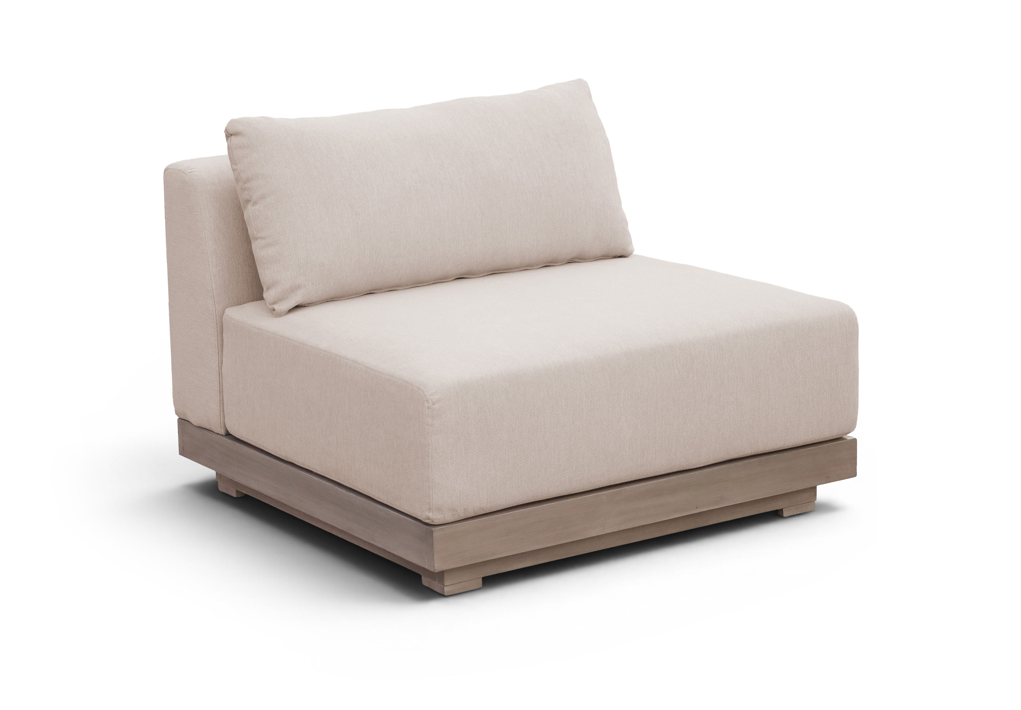 Solace - Olefin Performance Fabric Outdoor Patio Modular Armless Chair - Beige