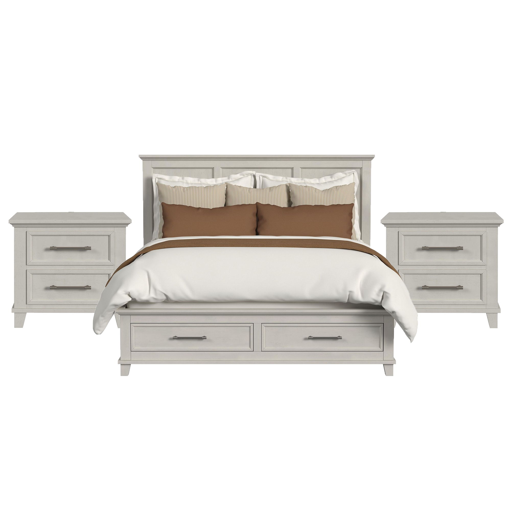 King · 3 Pc · Bedroom Set With 2 Nightstands