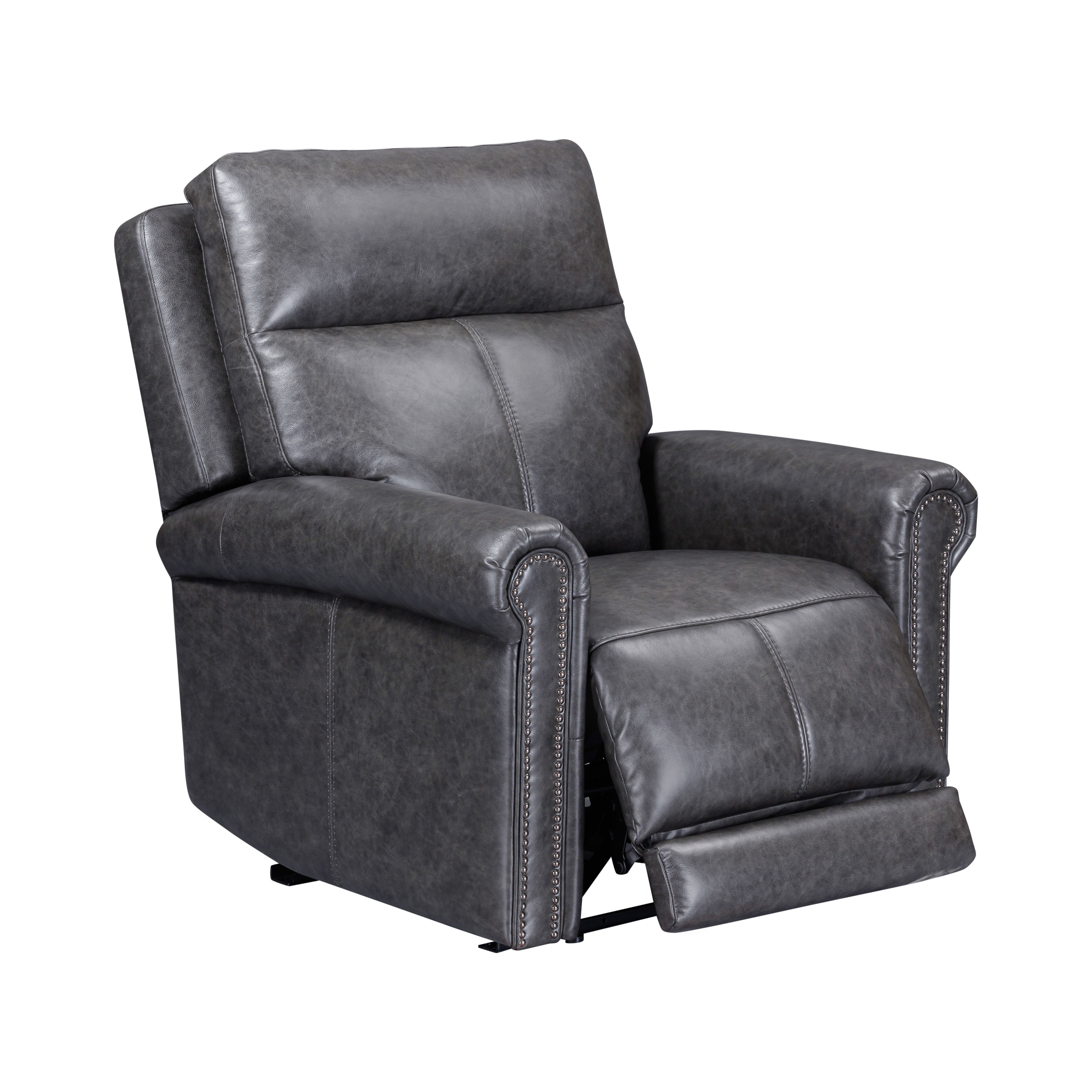 Alexander - Power Recliner With Power Headrest & Lumbar - Weathered Stone Gray, dark gray, view 2