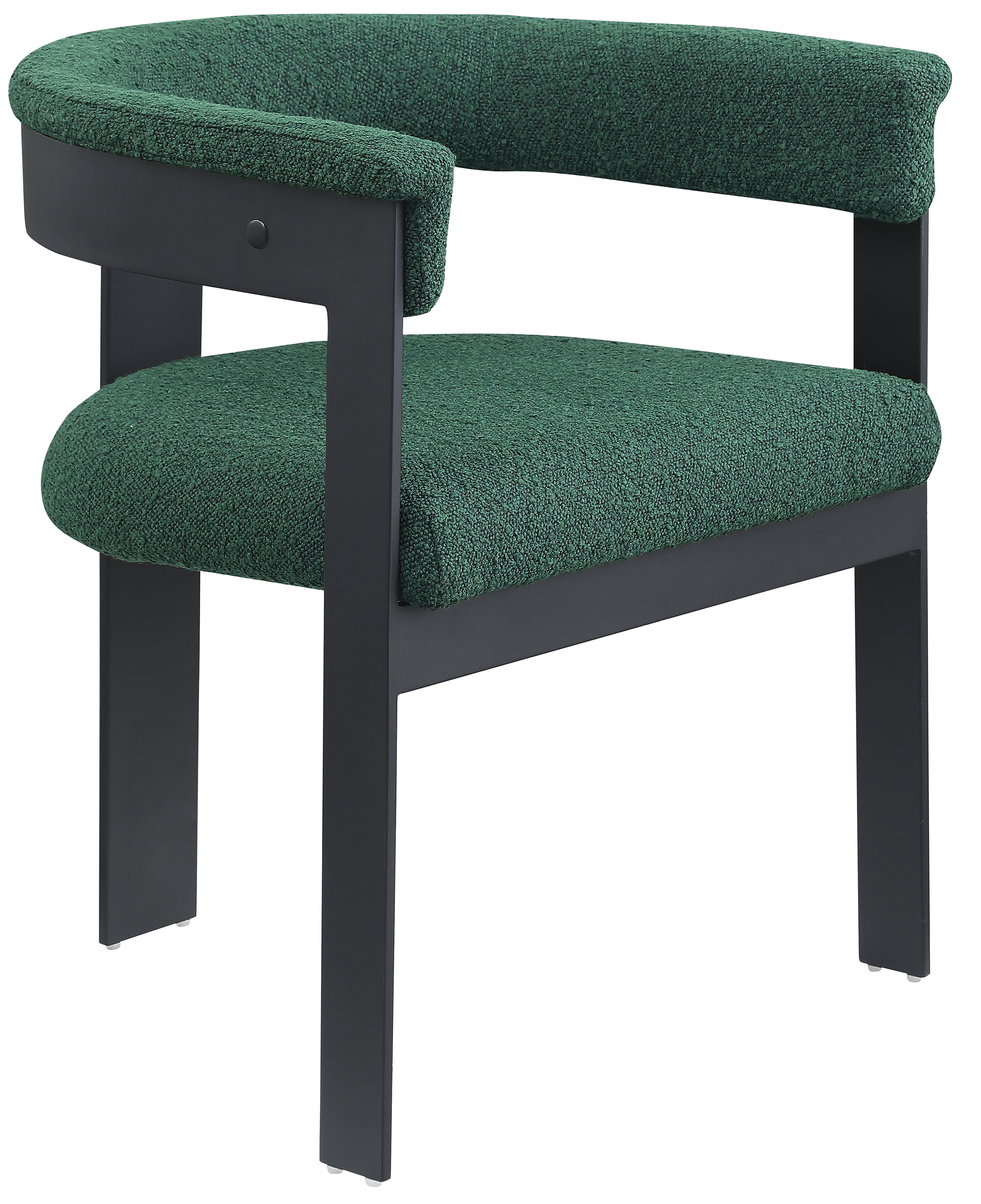 Romeo - Boucle Dining Chair With Black Base (Set of 2) - Green