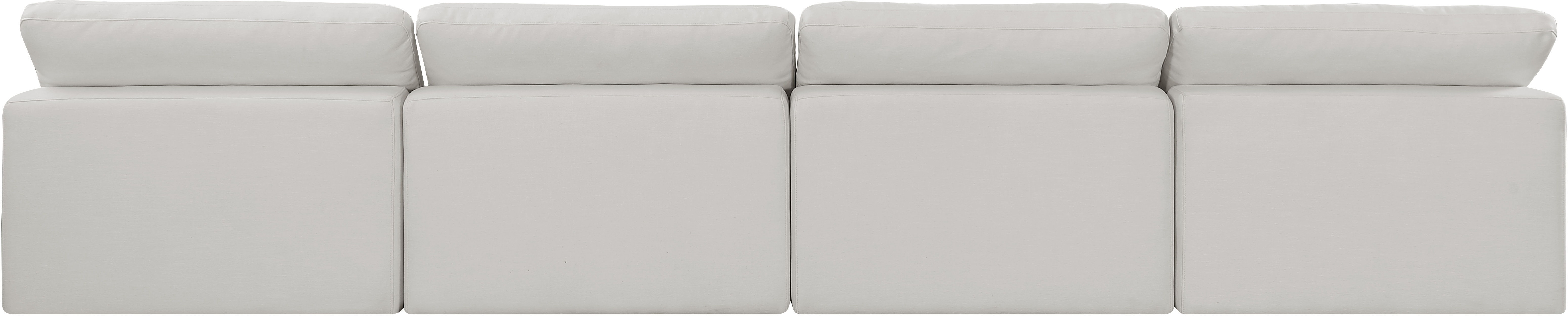 Comfy - Linen Modular Armless Sofa 4 Pieces - Cream
