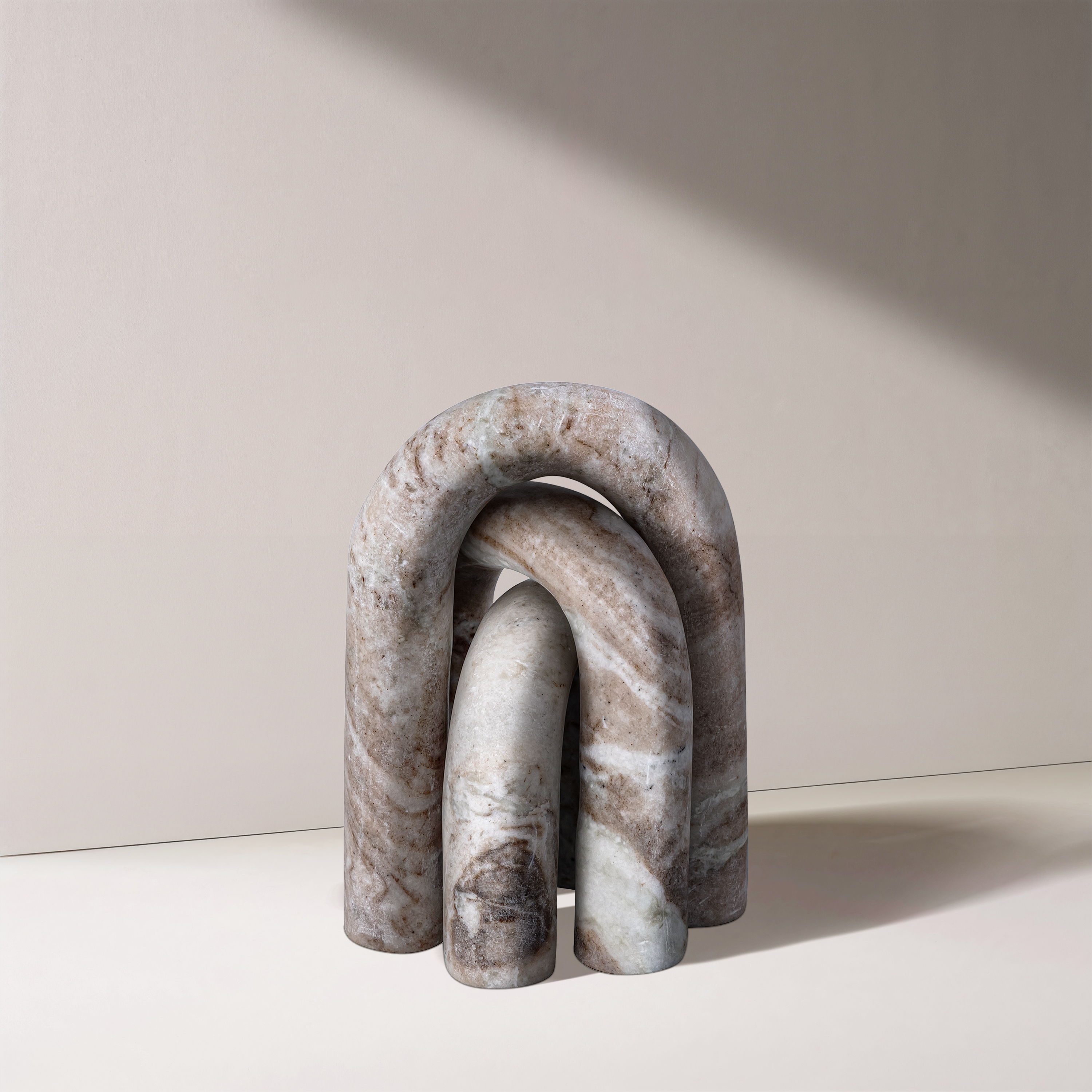 Arco - 3 Piece Marble Decorative Object - Brown