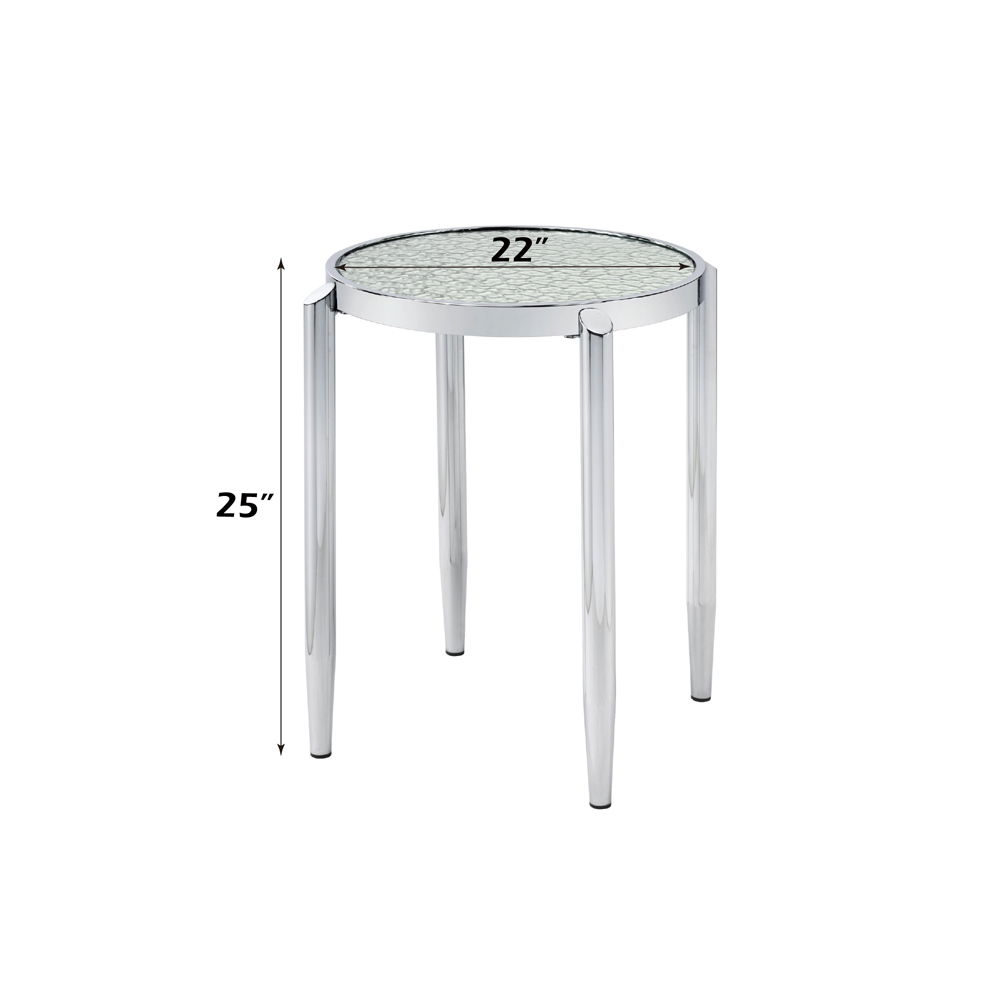 Abbe - End Table - Glass & Chrome, silver, view 6