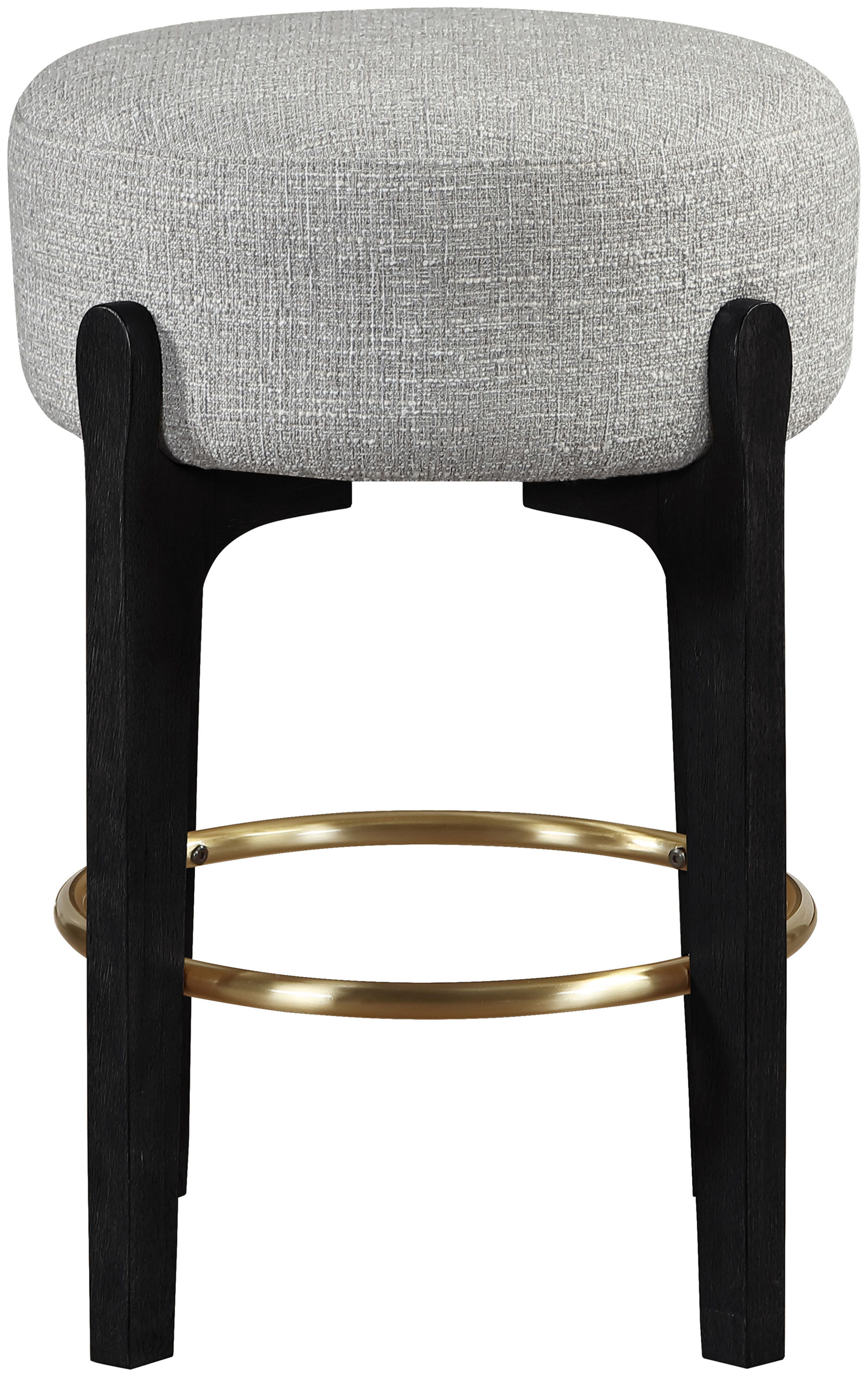 Torino - Fabric Upholstered Backless Counter Stool (Set of 2) - Gray / Brushed Black
