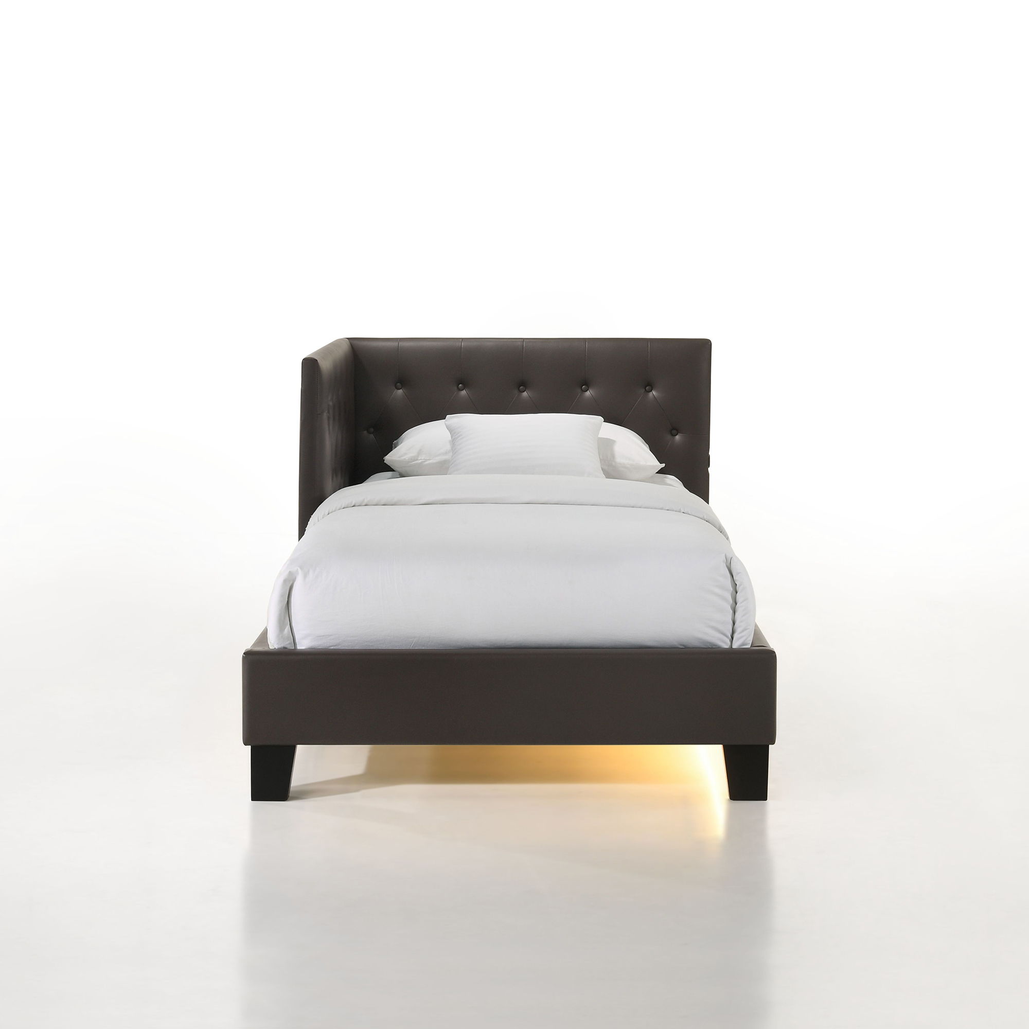 Julesburg - PU Corner Twin Bed - Brown