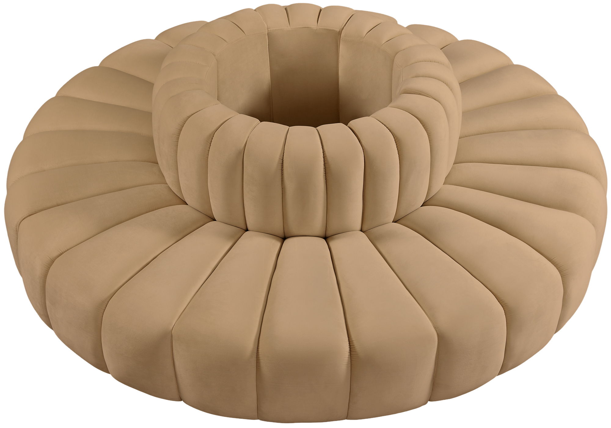 Arc - Velvet 8 Piece Round Modular Sofa - Camel