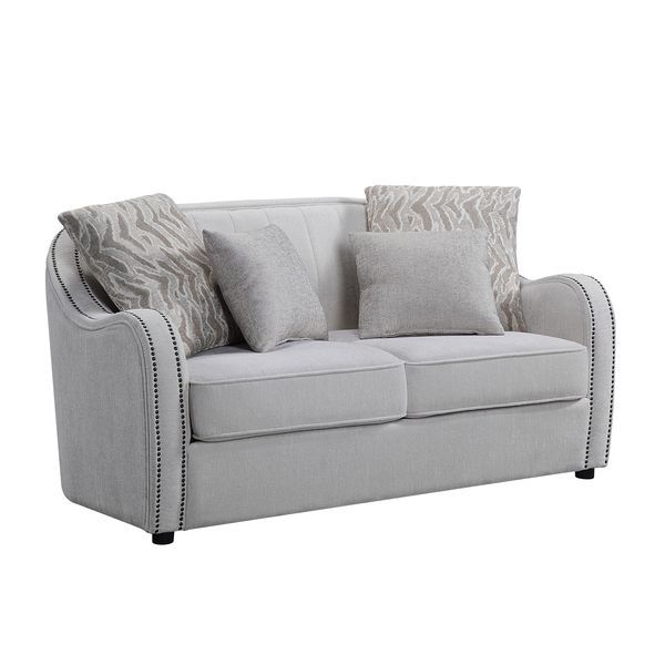 Mahler - Loveseat With 4 Pillows - Beige Linen, beige, view 2