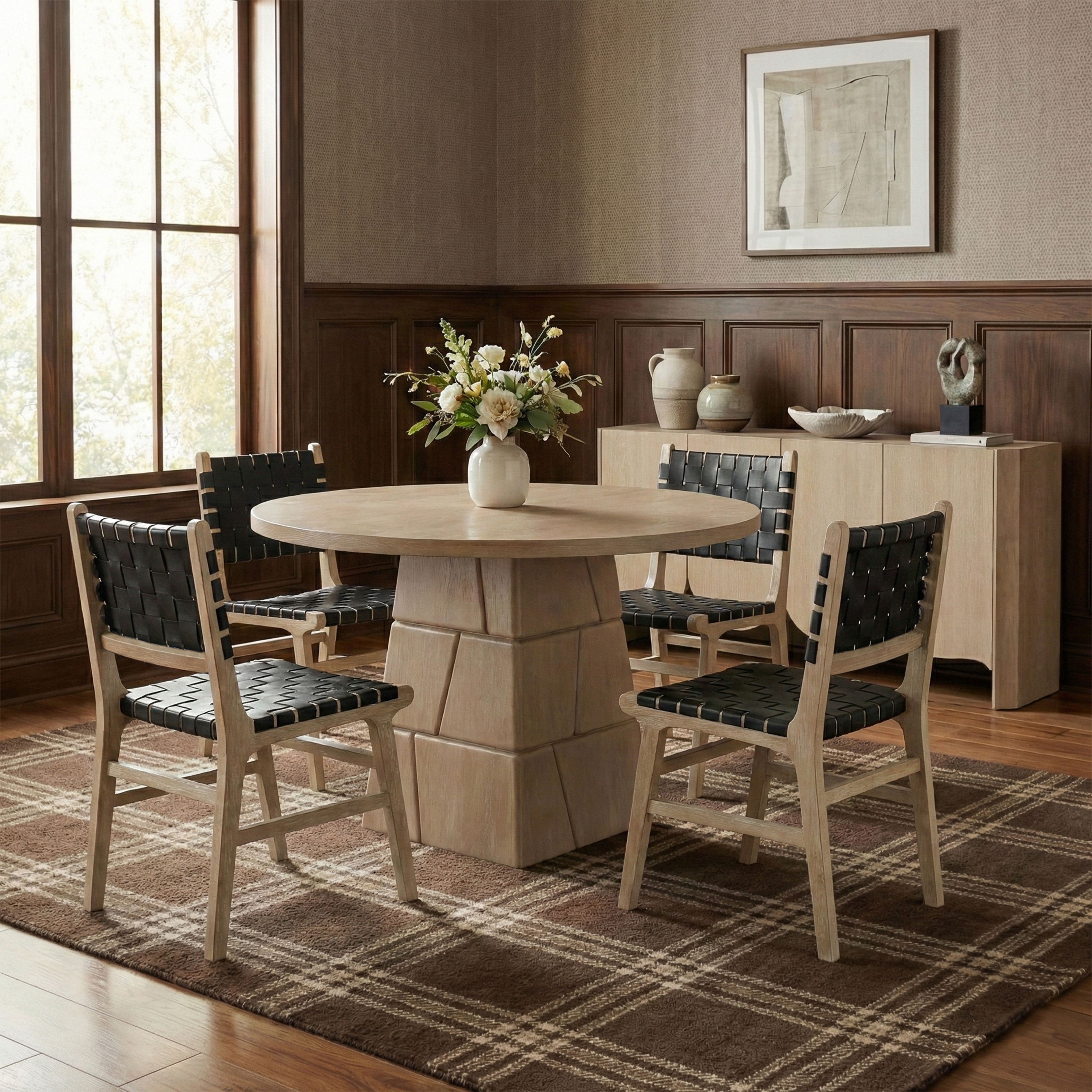 Entwine - Vegan Leather Upholstered Dining Chair - Black
