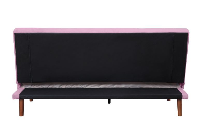 Yolandi - Adjustable Sofa - Pink Velvet & Dark Walnut, pink, view 3