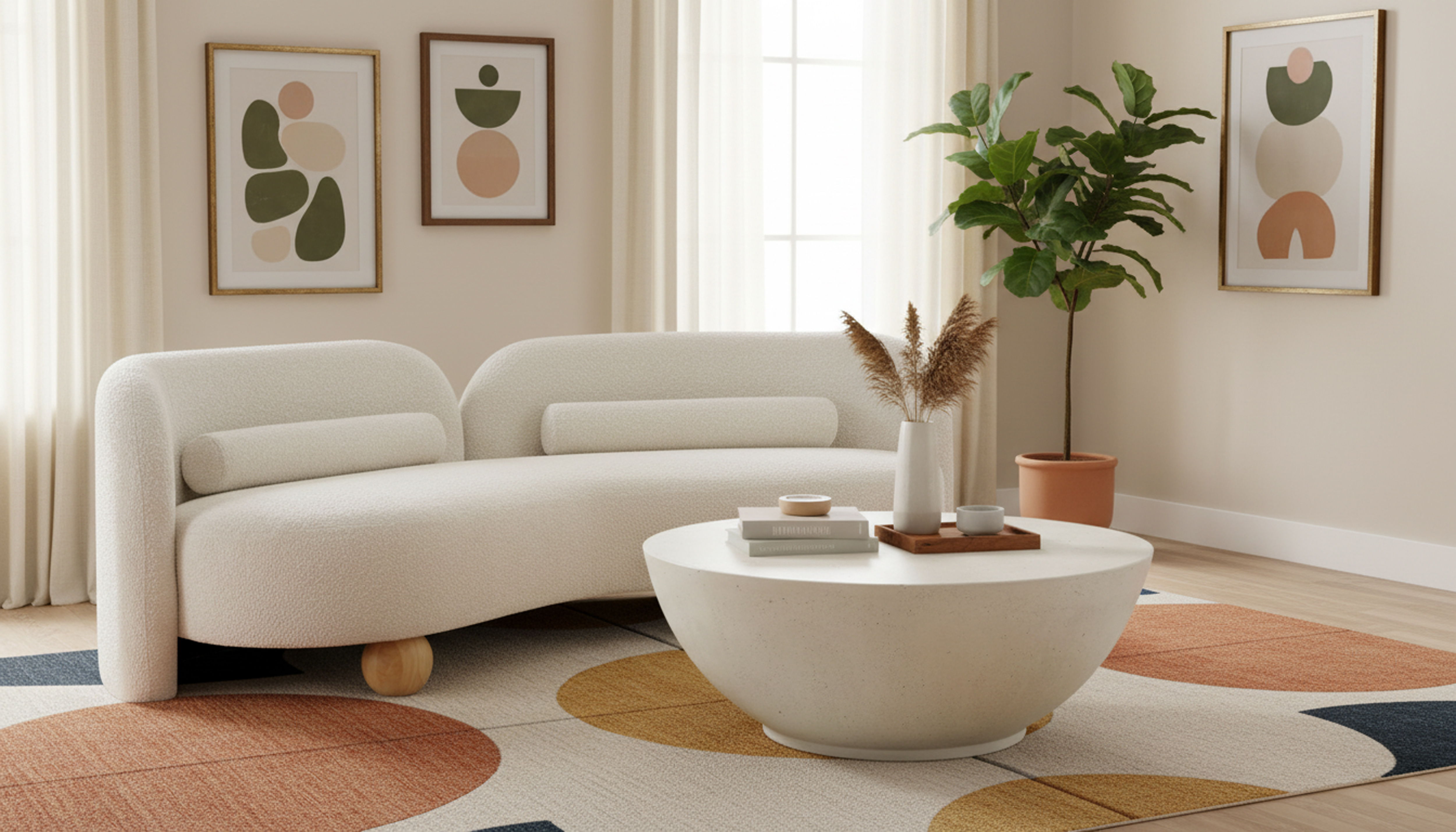 Daphne - Boucle Sofa - Cream
