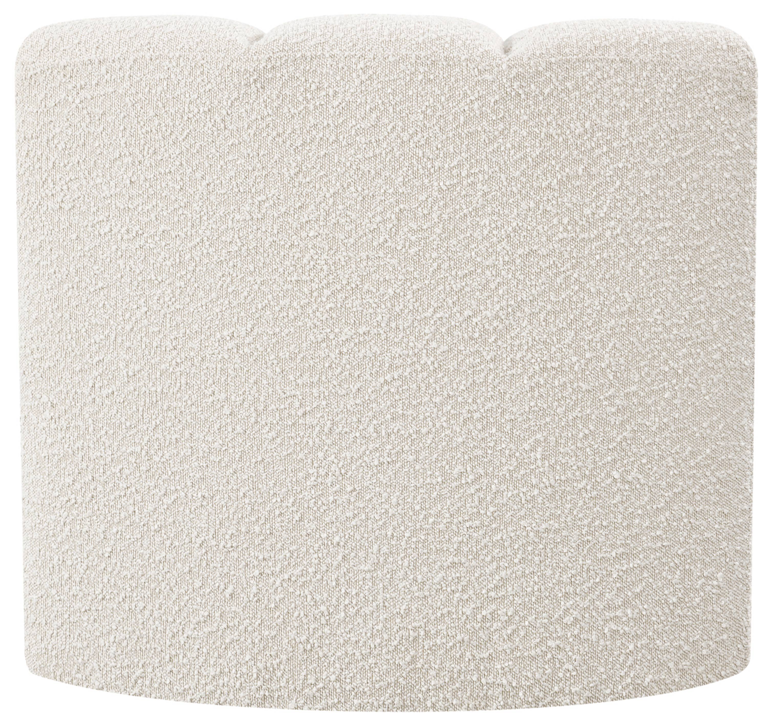 Arc - Boucle Fabric Curved Corner Chair - Cream
