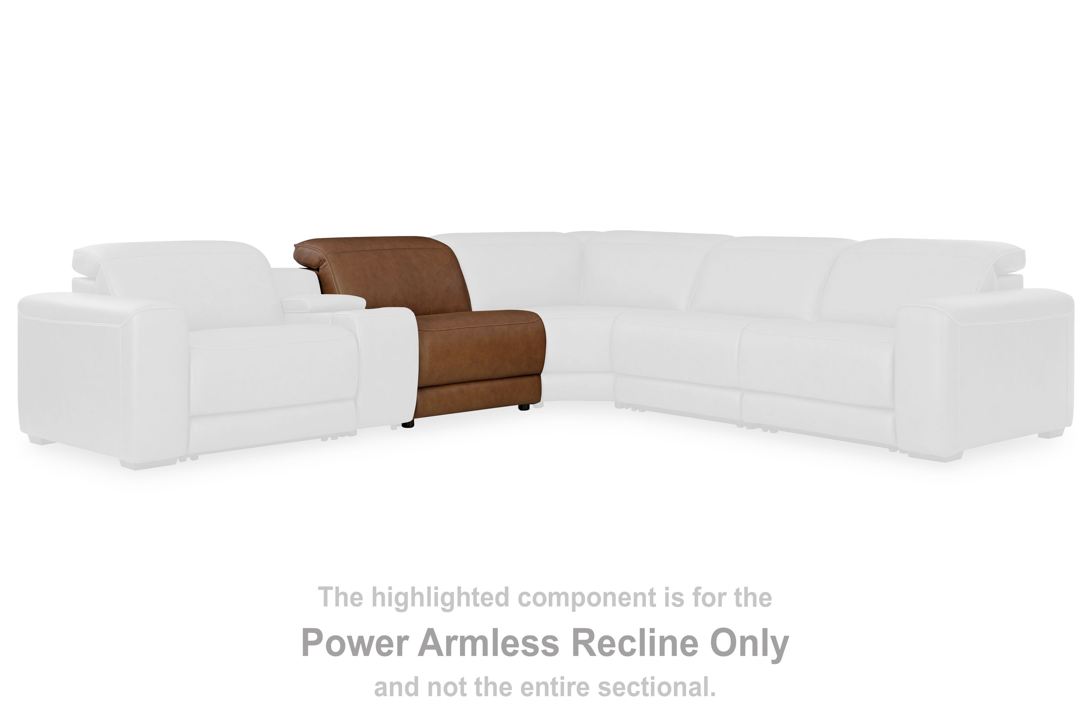 Magic Man - Power Armless Recliner With Adj Headrest - Caramel