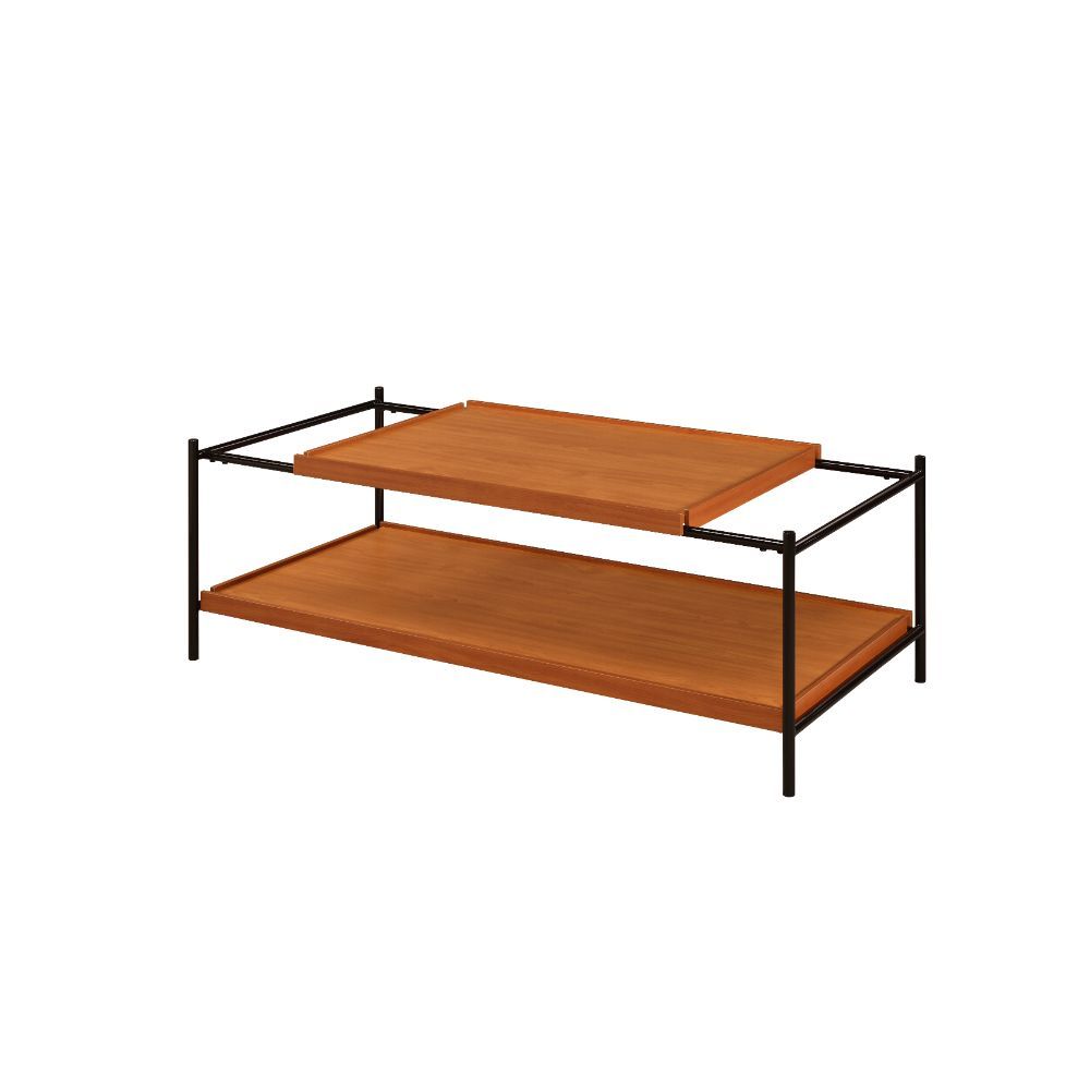 Oaken - Coffee Table - Honey Oak & Black, orange