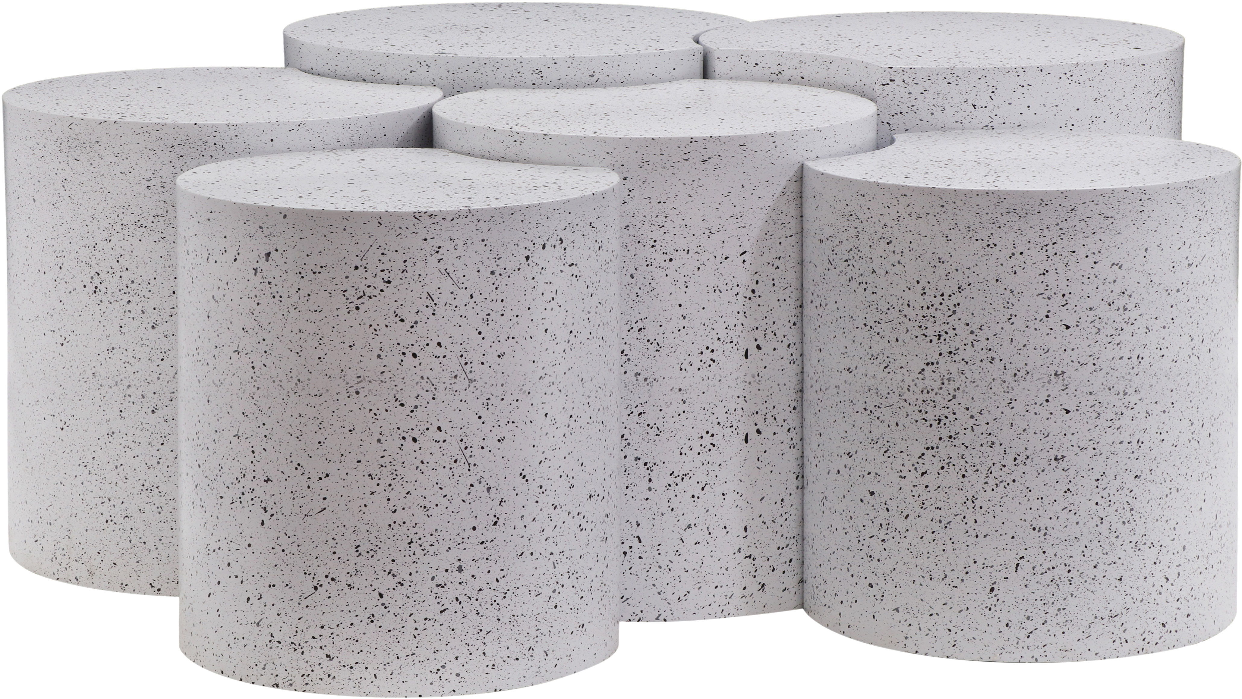 Dimple - 6 Piece Modular Coffee Table - White Terazzo