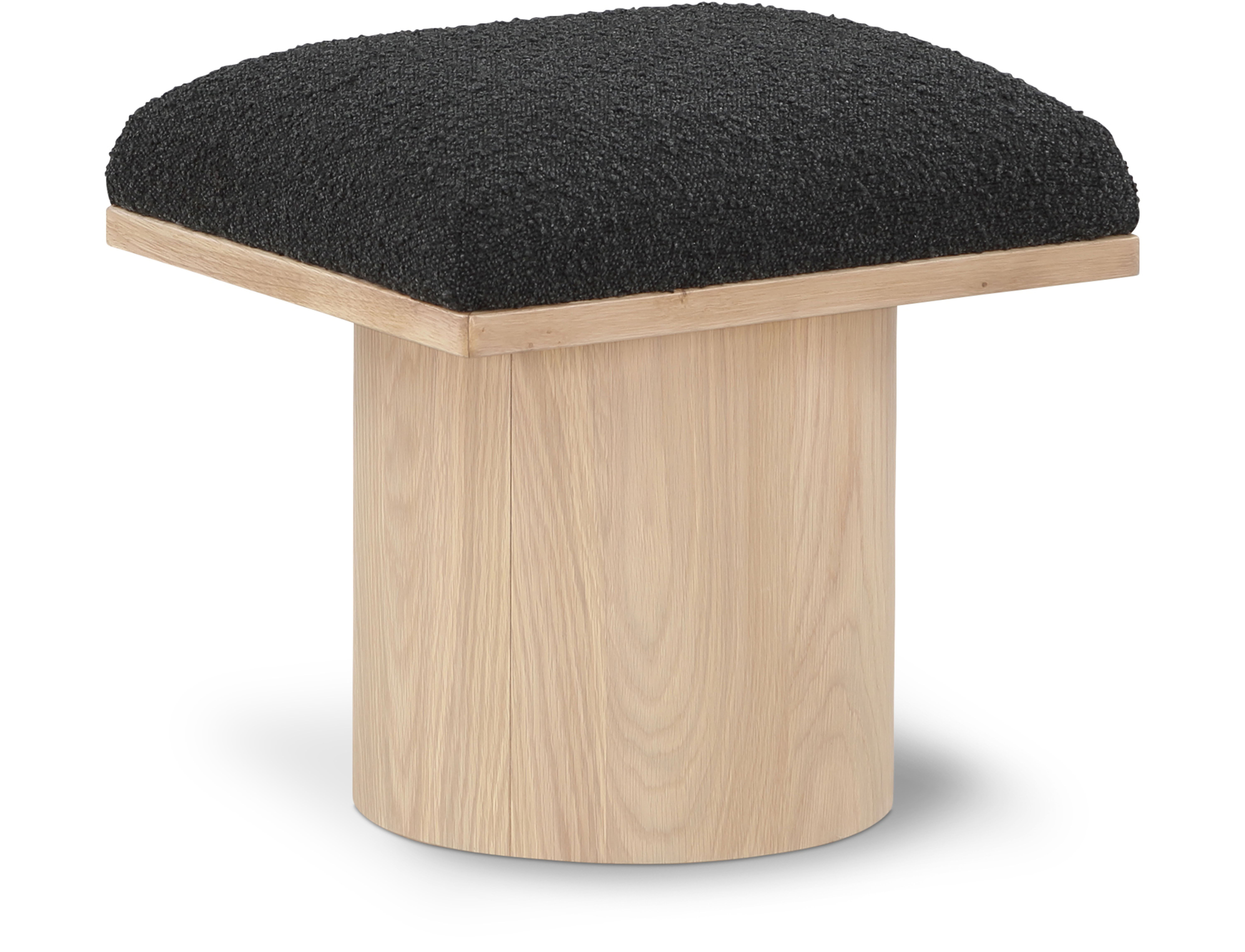 Pavilion - Bench / Stool With Natural Base - Black