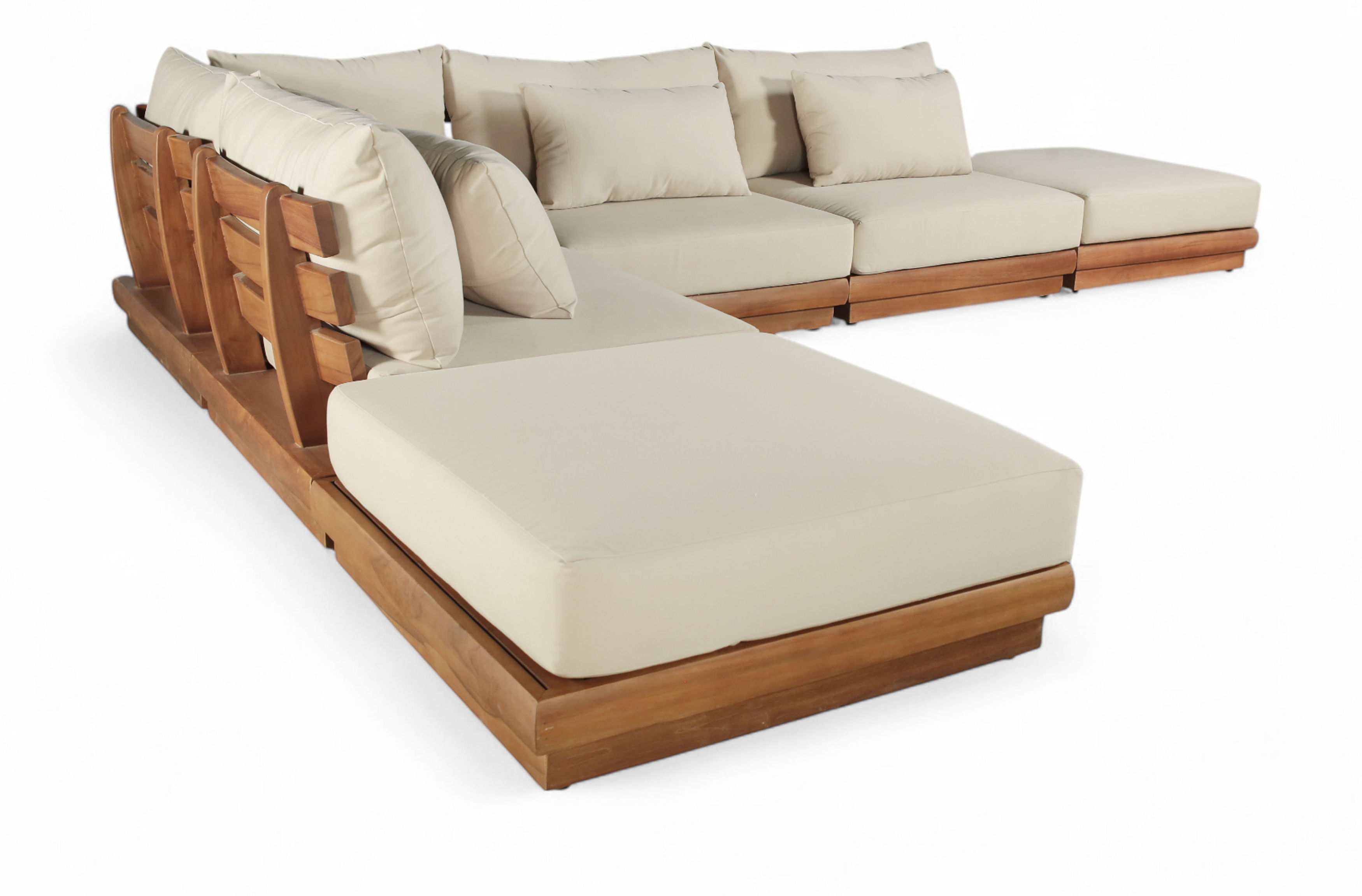 6 Pc · Water Resistant Fabric 149" Upholstered Outdoor Patio Modular Sectional