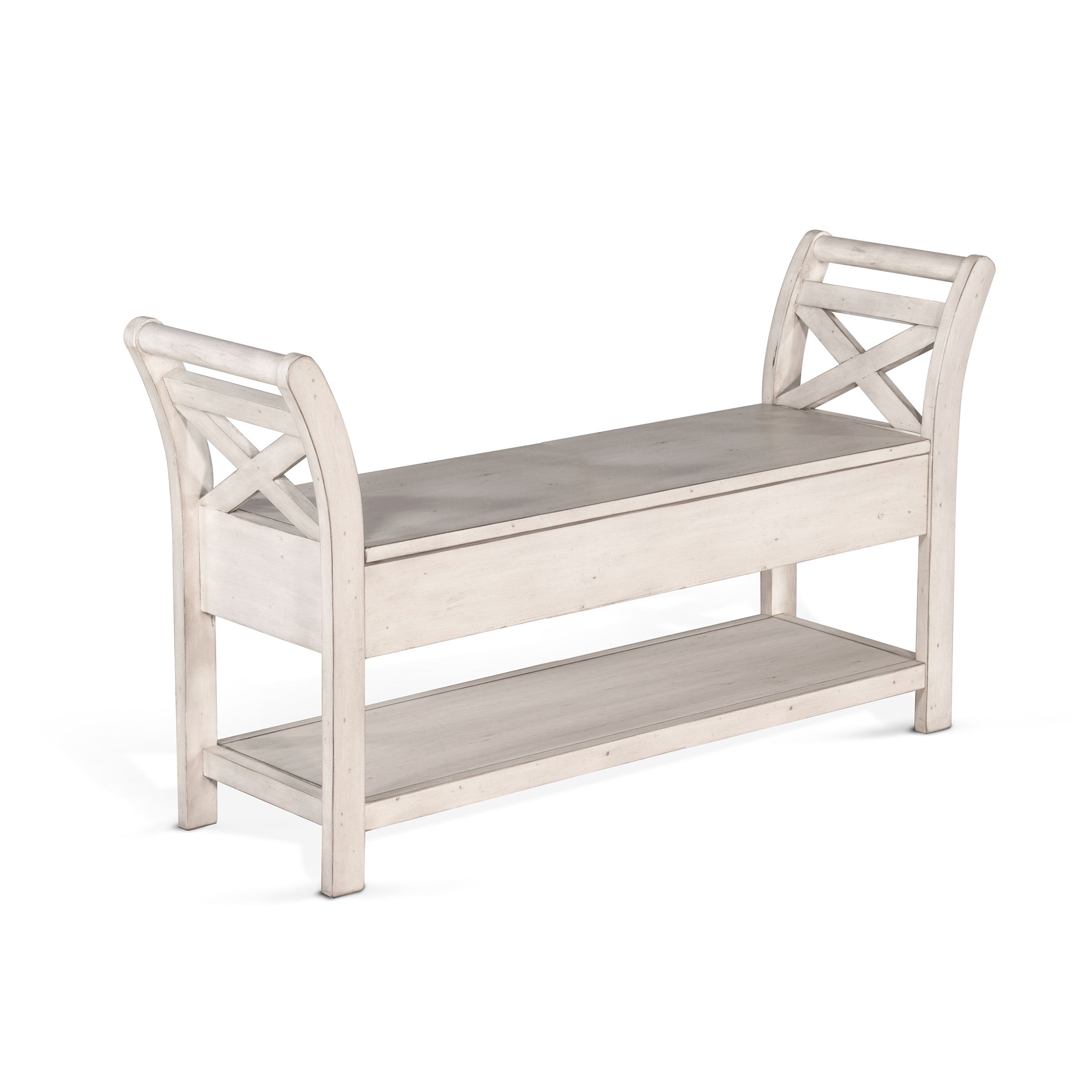 48\" Accent Bench With Storage - Marble White Image