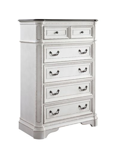 Florian - Chest - Antique White & Oak, white