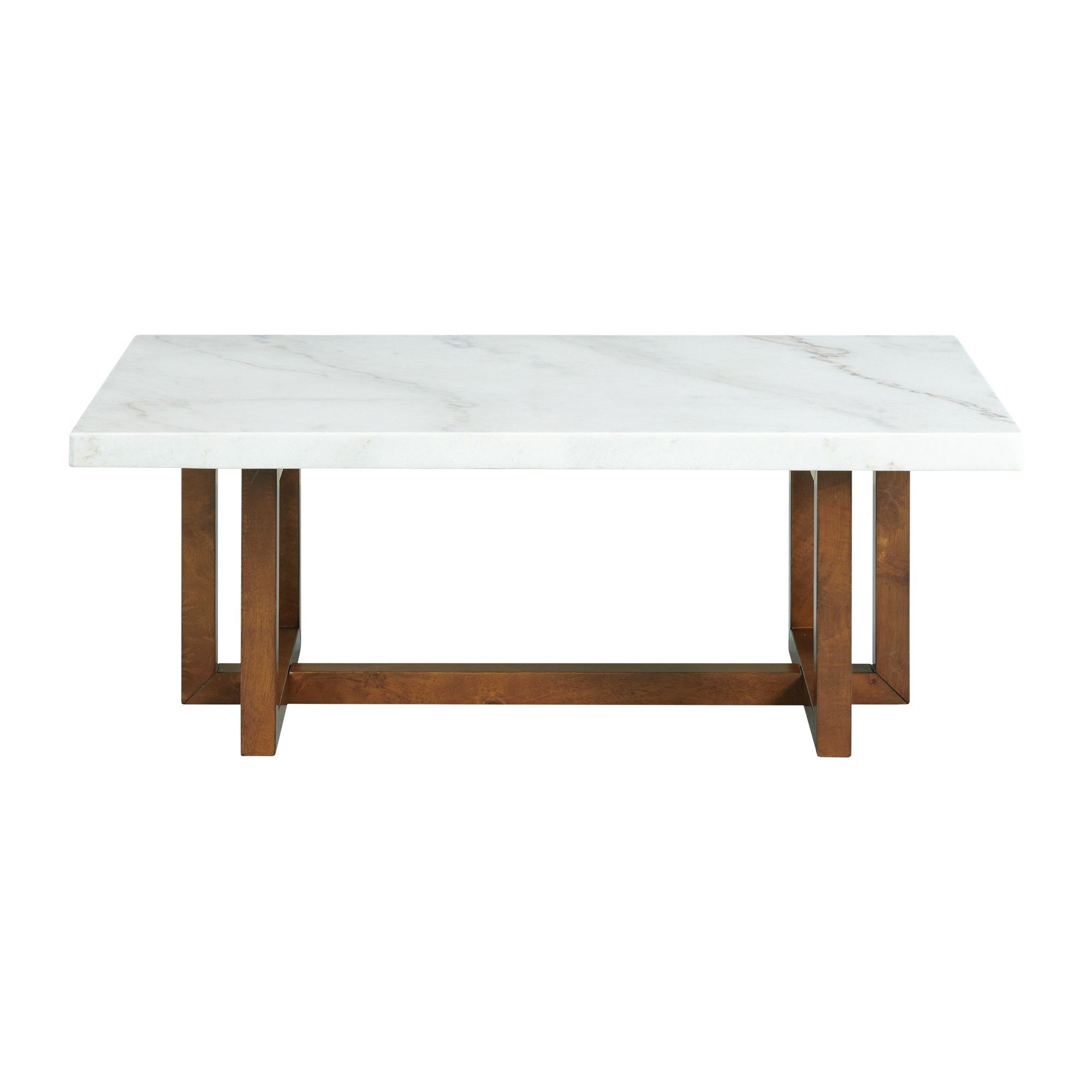 Morris - Marble Rectangular Coffee Table - White