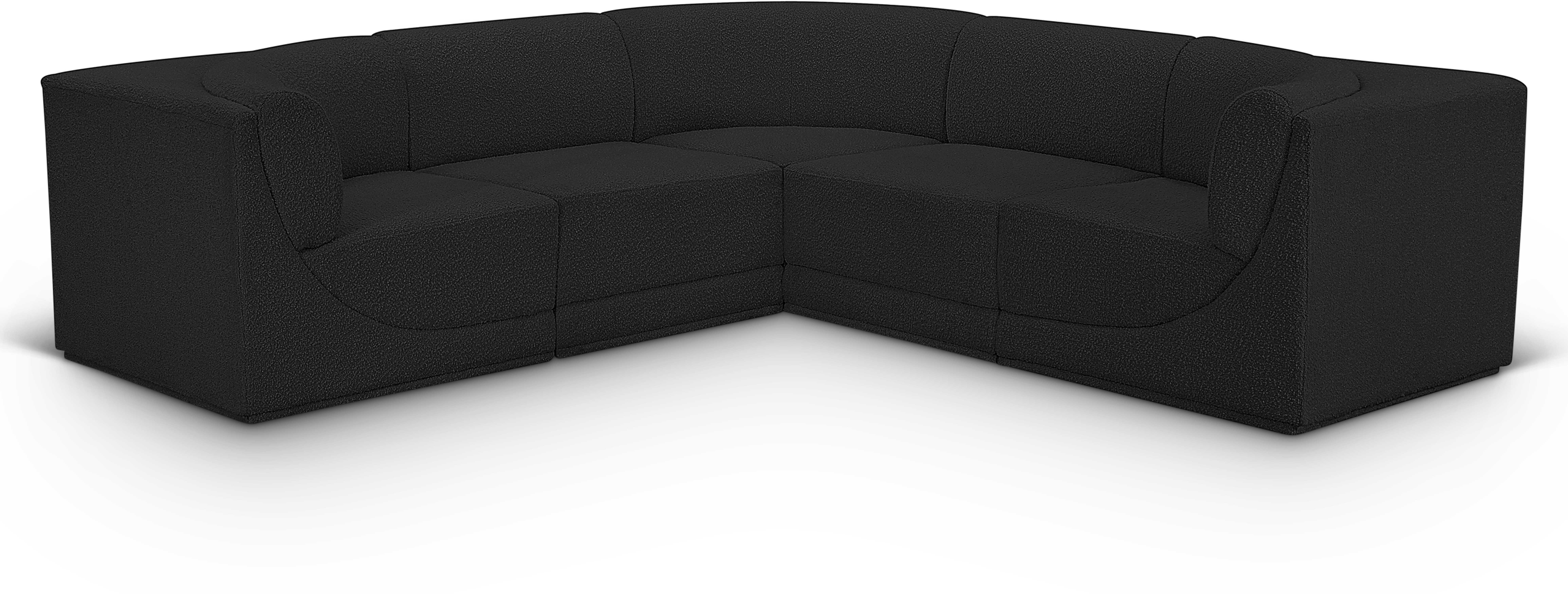 Ollie - 5 Piece Modular Corner Sectional - Black