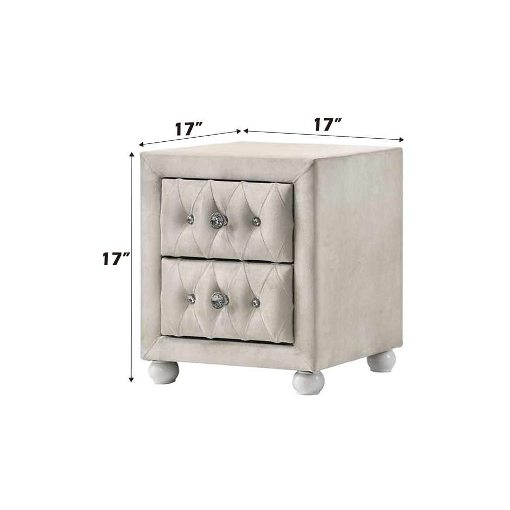 Reggie - Nightstand - Beige Fabric, beige, view 5