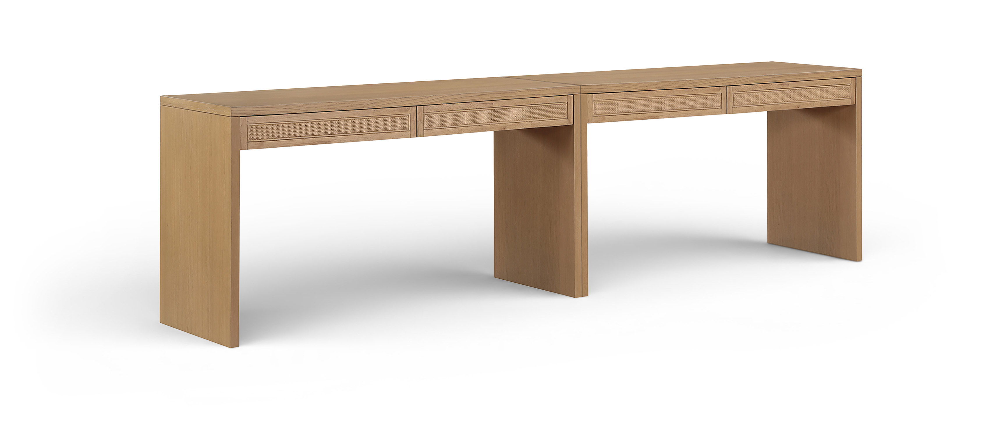 Avro - Solid Wood And Oak Veneer 2 Piece Desk - Natural