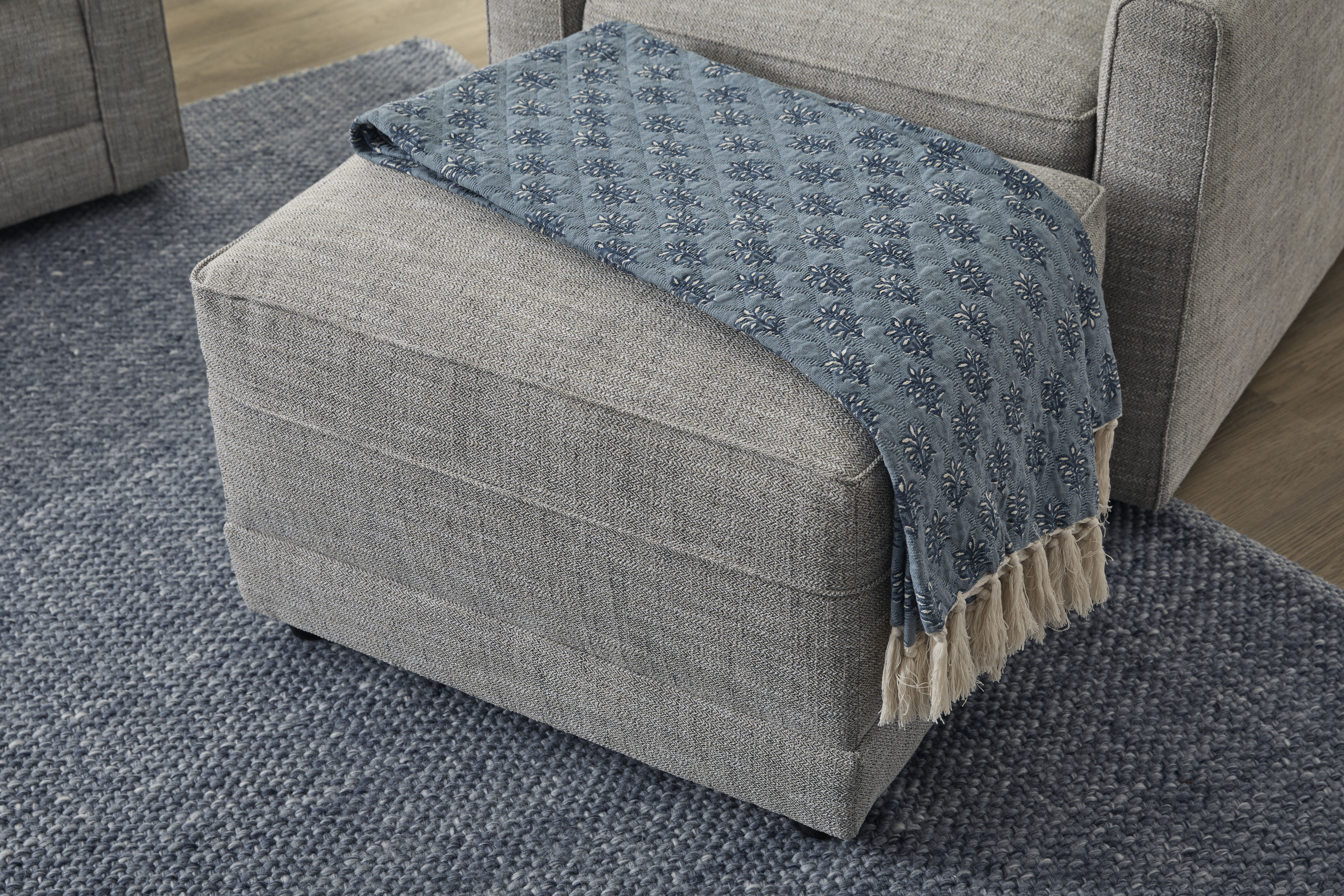 Aggie - Fabric Ottoman, white, view 8