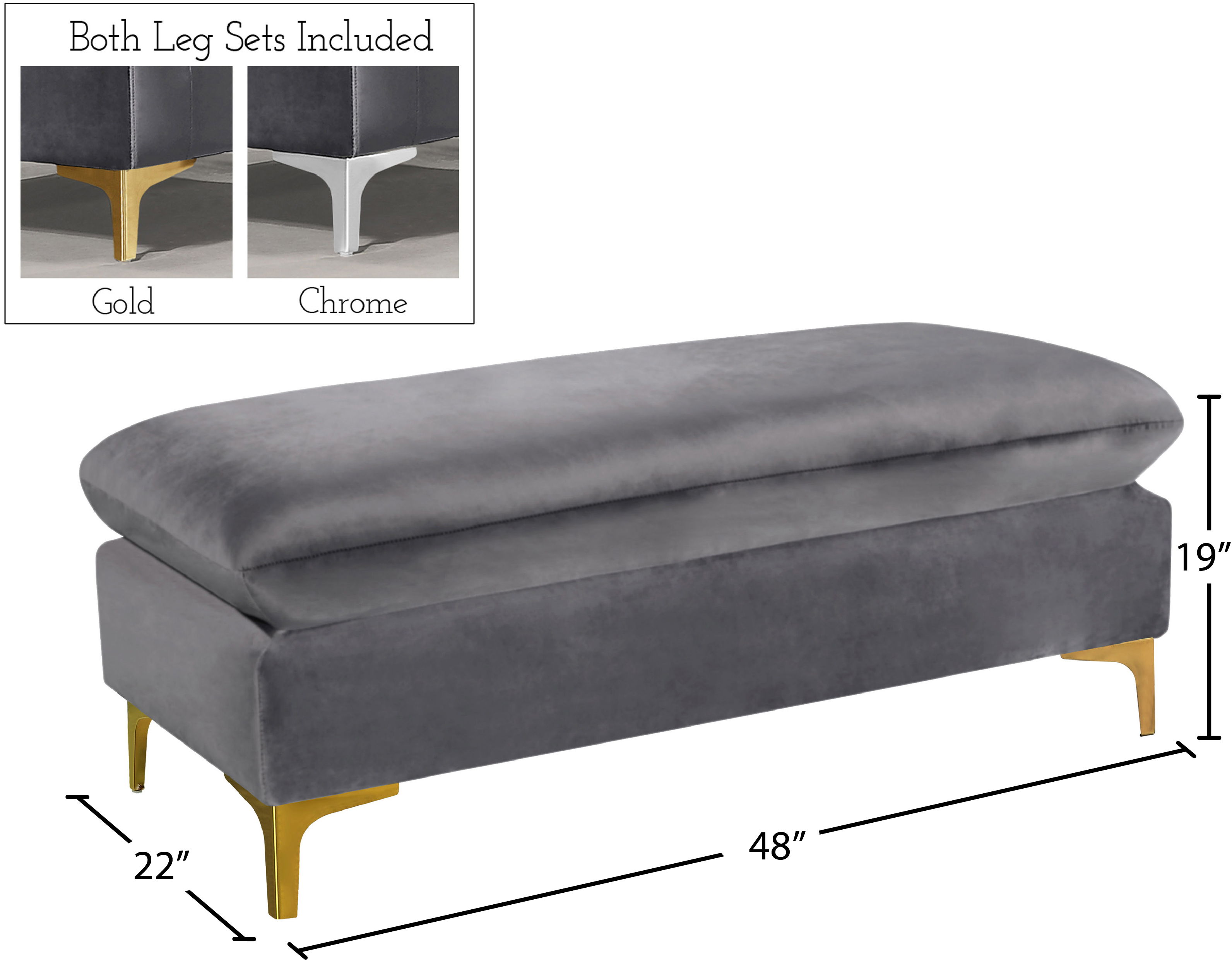 Naomi - Ottoman - Gray