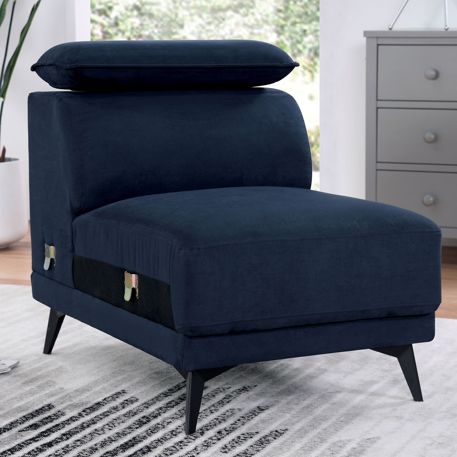 Napanee Armless Chair Navy New Lots Furniture Online Store